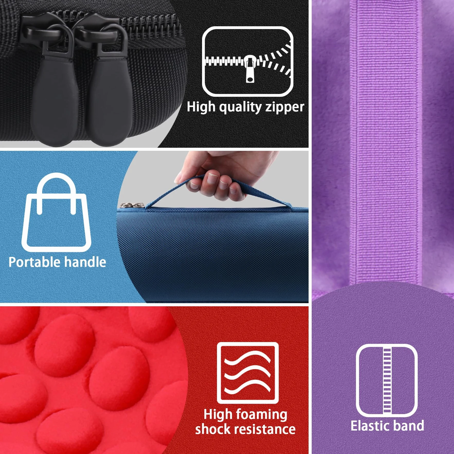 Khanka twarde etui wodoodporne do przenośnych głośników Bluetooth JBL Flip 7 / Flip 6, torebka podróżna i do przechowywania, tylko etui (Lila)