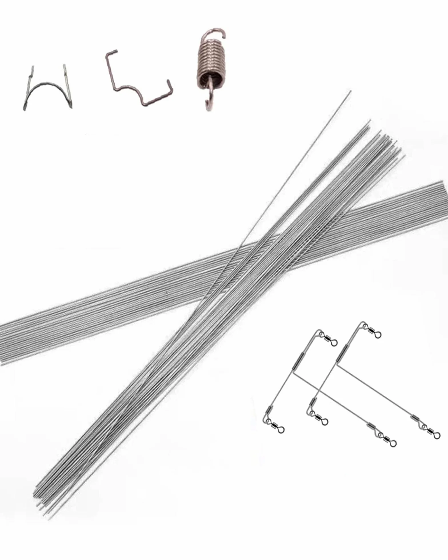 Drut sprężynowy ze stali nierdzewnej 304 – drut w pełni twardy, 0,4-2,0 mm, 500 mm (20 cali), 20 szt.(0.4mm)