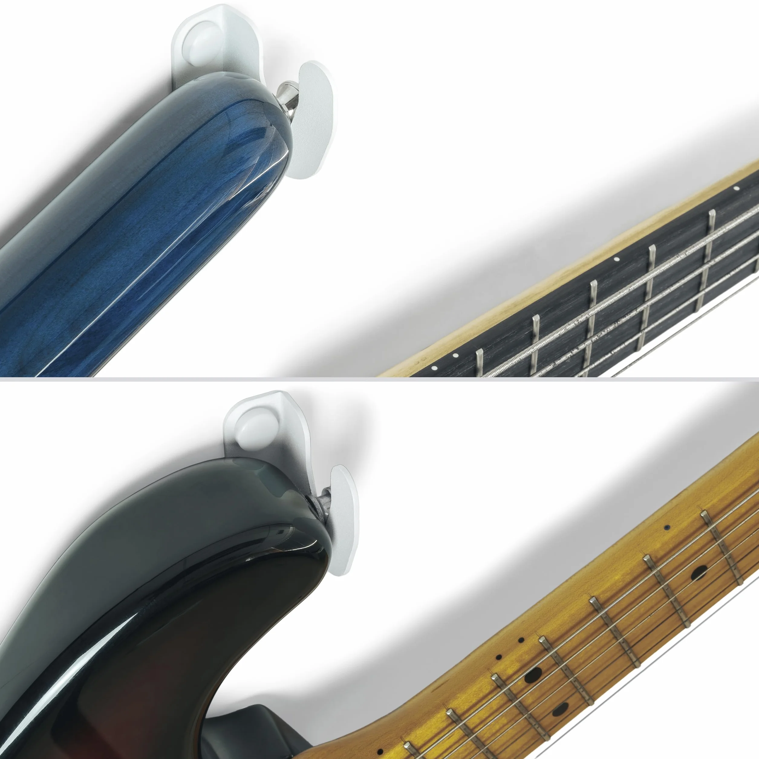 Uchwyt na gitarę. Wieszak ścienny, ścienny uchwyt na gitarę do gitary elektrycznej, gitary hiszpańskiej, gitary elektrycznej, gitary klasycznej, akcesoria do gitary (biały)