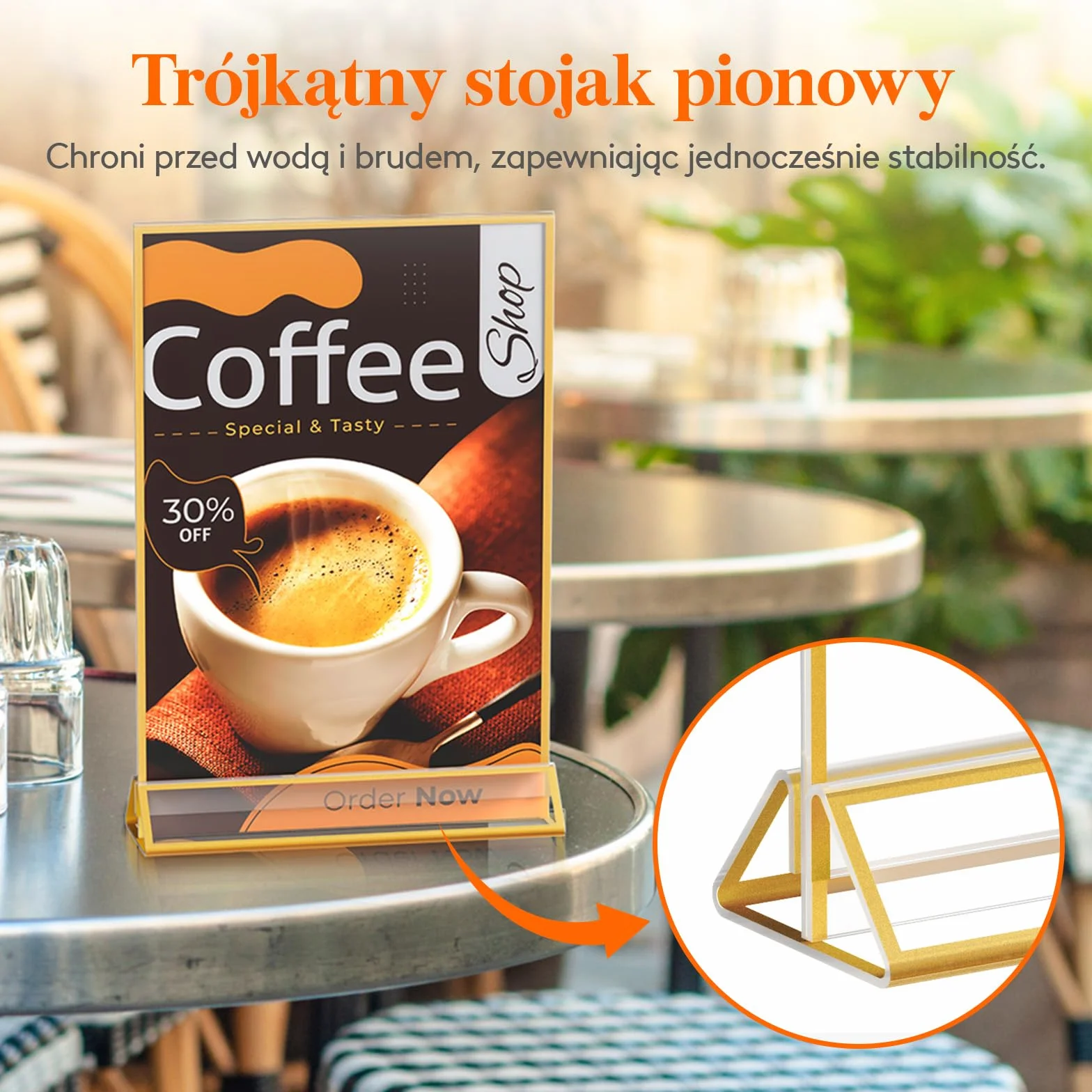 Lifewit 6-częściowy akrylowy uchwyt na znak A5 ze złotymi ramkami, przezroczysty pionowy dwustronny stojak, uchwyty na menu, uchwyty na numer stołu, ramki na zdjęcia na wesele, imprezę, restaurację