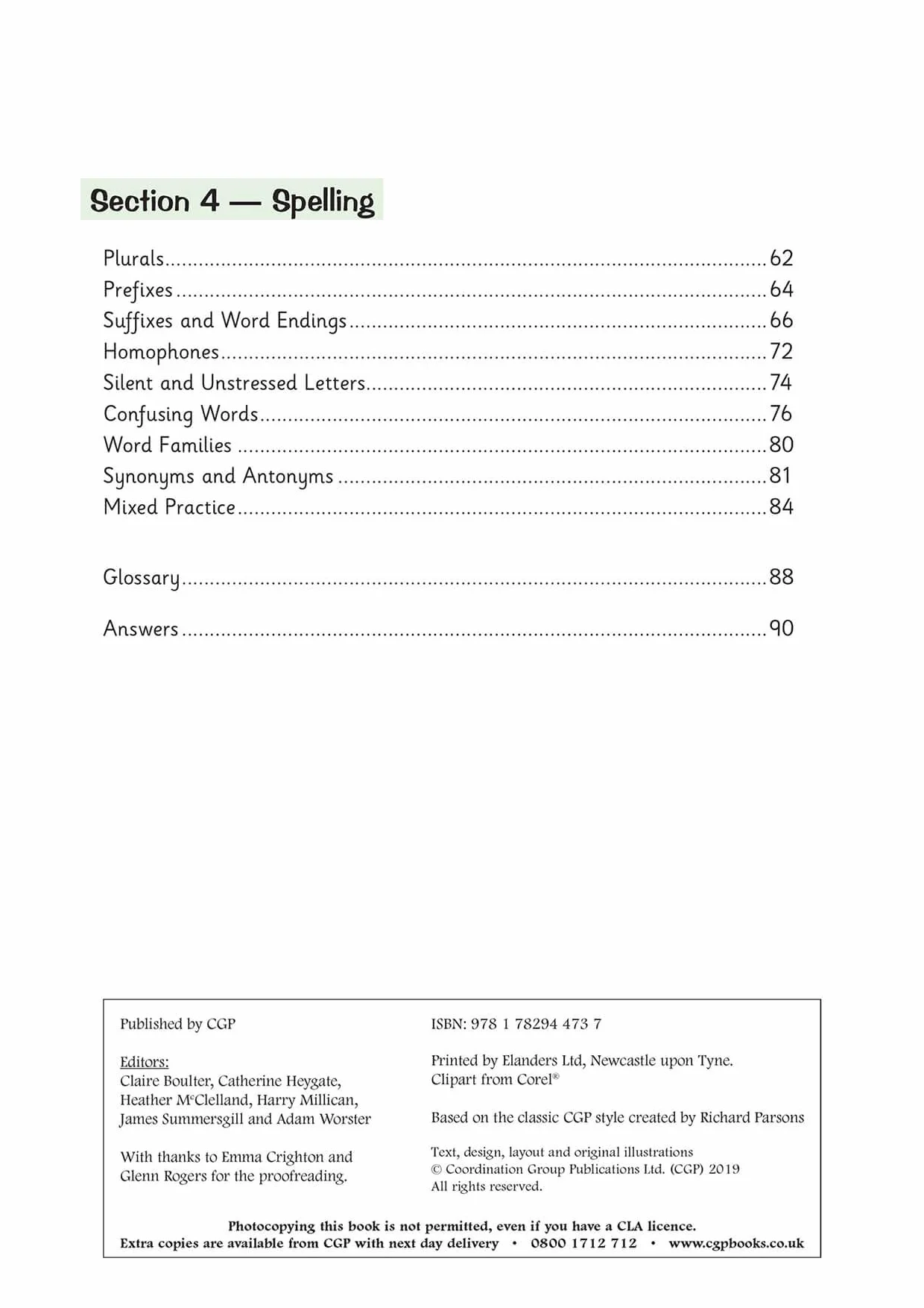 KS2 English: Grammar, Punctuation and Spelling Workbook - Ages 7-11