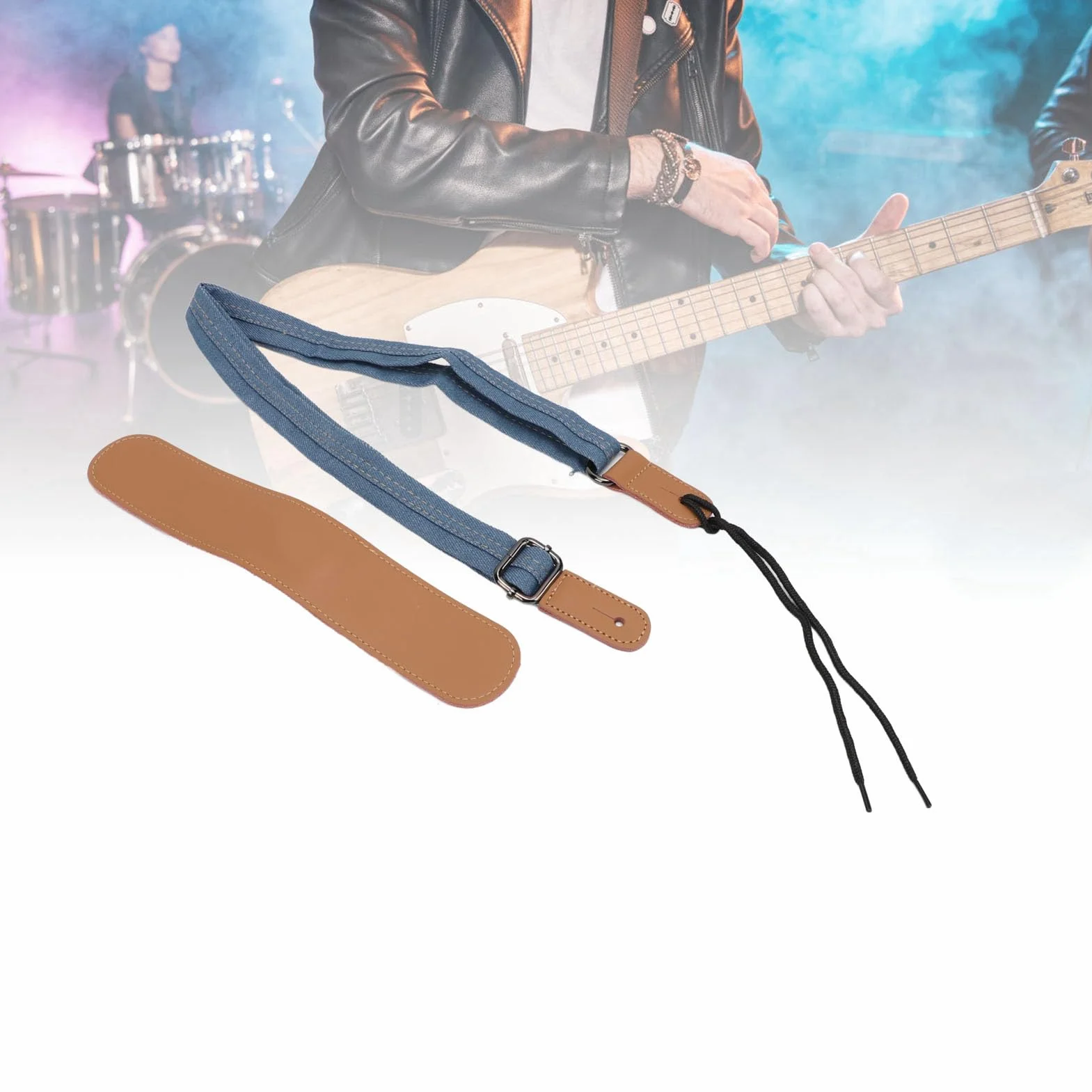 Haofy Regulowany Pasek do Ukulele, Dżins i Skóra, Wygodny i Trwały, Pasuje do Mandoliny Ukulele Banjo, Idealny dla Wszystkich Graczy