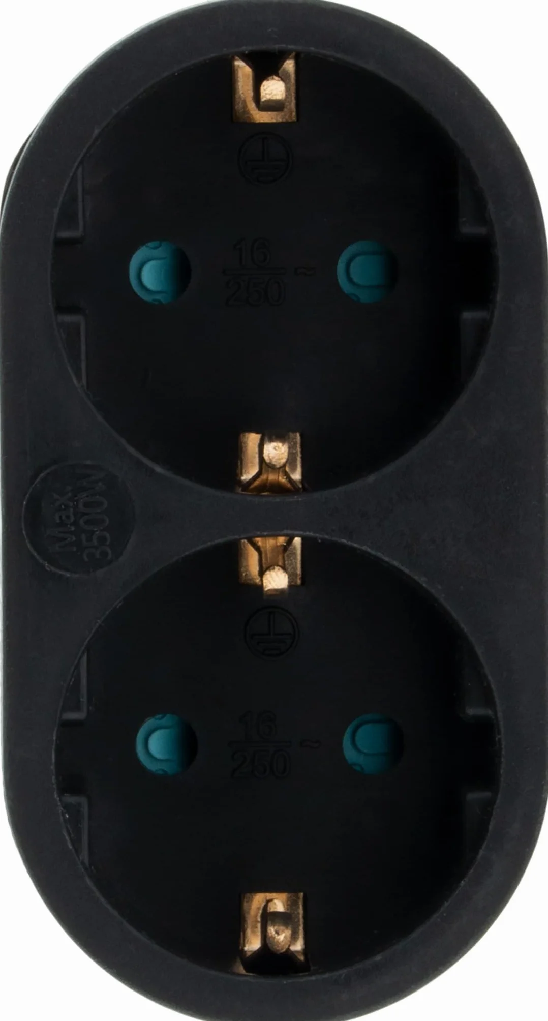 Zenitech, gniazdo Biplite, model Schuko, 16A, idealne do urządzeń elektrycznych, nowoczesny i elegancki design, idealne do domu lub biura - 16A - Czarny - 2 gniazda
