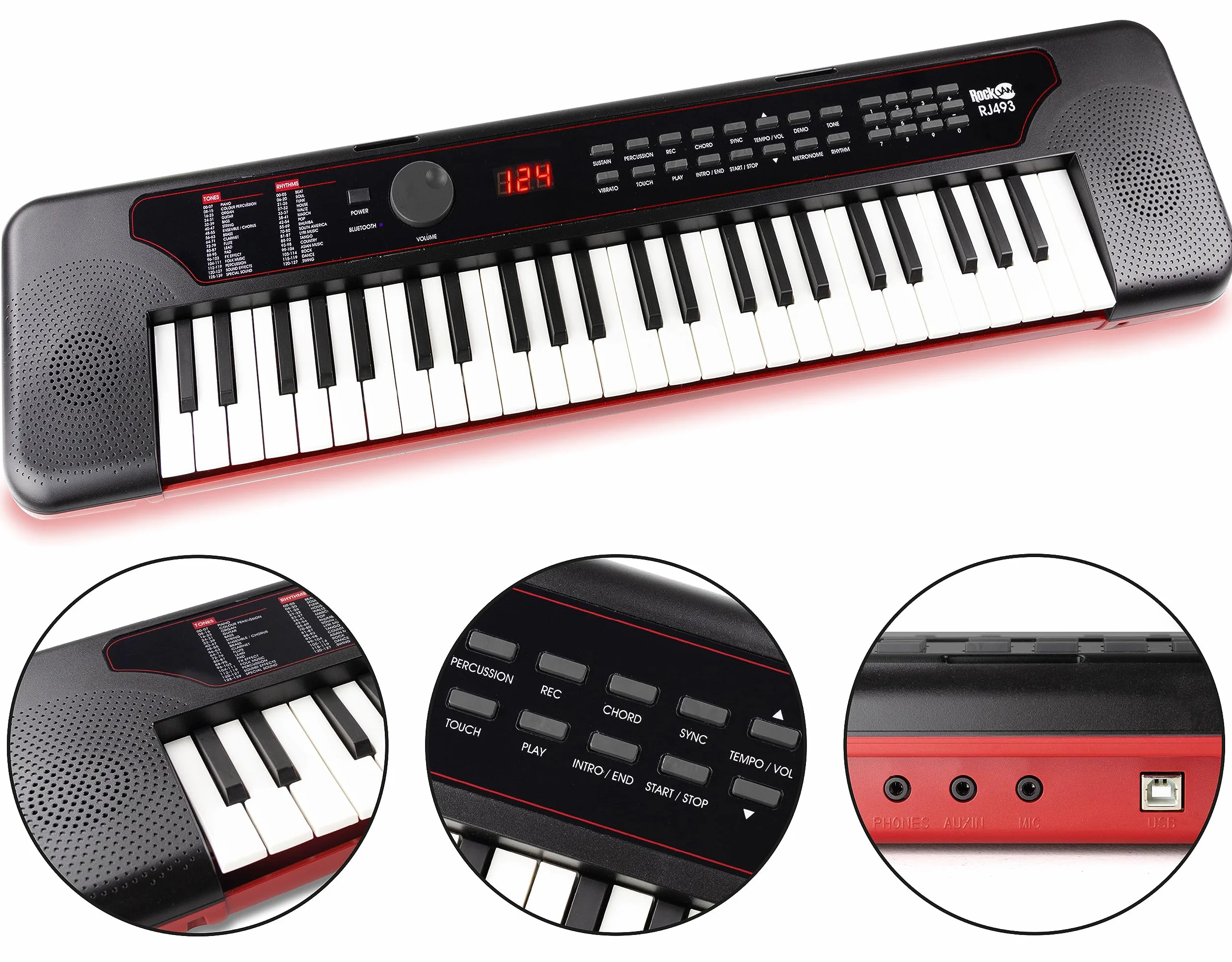 RockJam 49-klawiszowa pianino z Bluetooth Midi
