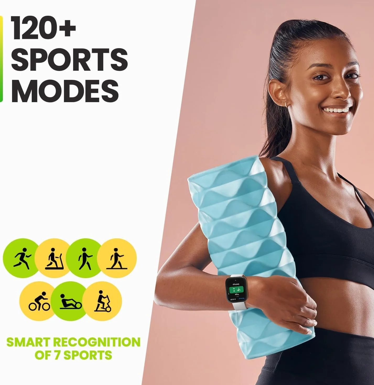 Amazfit Bip 5 SmartWatch Duży ekran 1,91", połączenia Bluetooth, Alexa, GPS Tracking, 10-dniowa bateria, śledzenie stanu fizycznego z tętnem, monitorowanie SO2 - Czarny