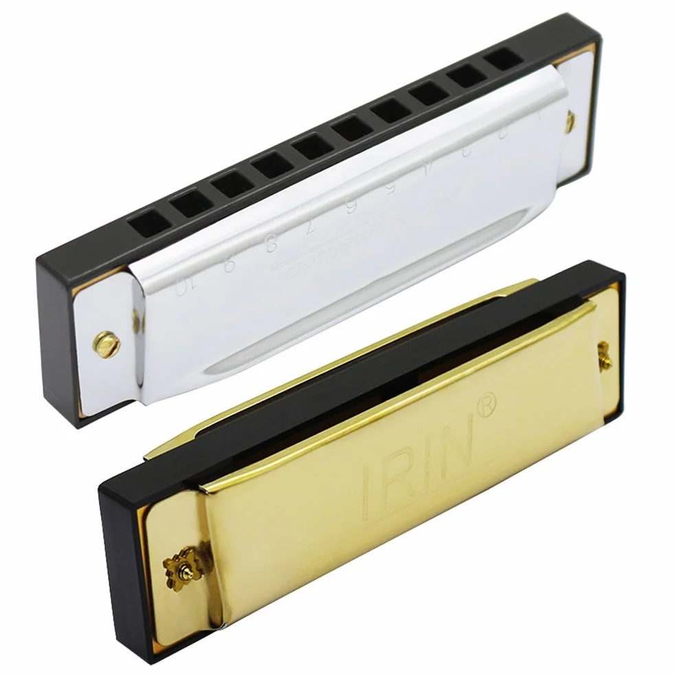 Alomejor Harmonijka 10 otworów 20 melodii profesjonalna metalowa harmonijka okrzemkowa dla początkujących harmonijka dla dzieci i dorosłych z twardą obudową