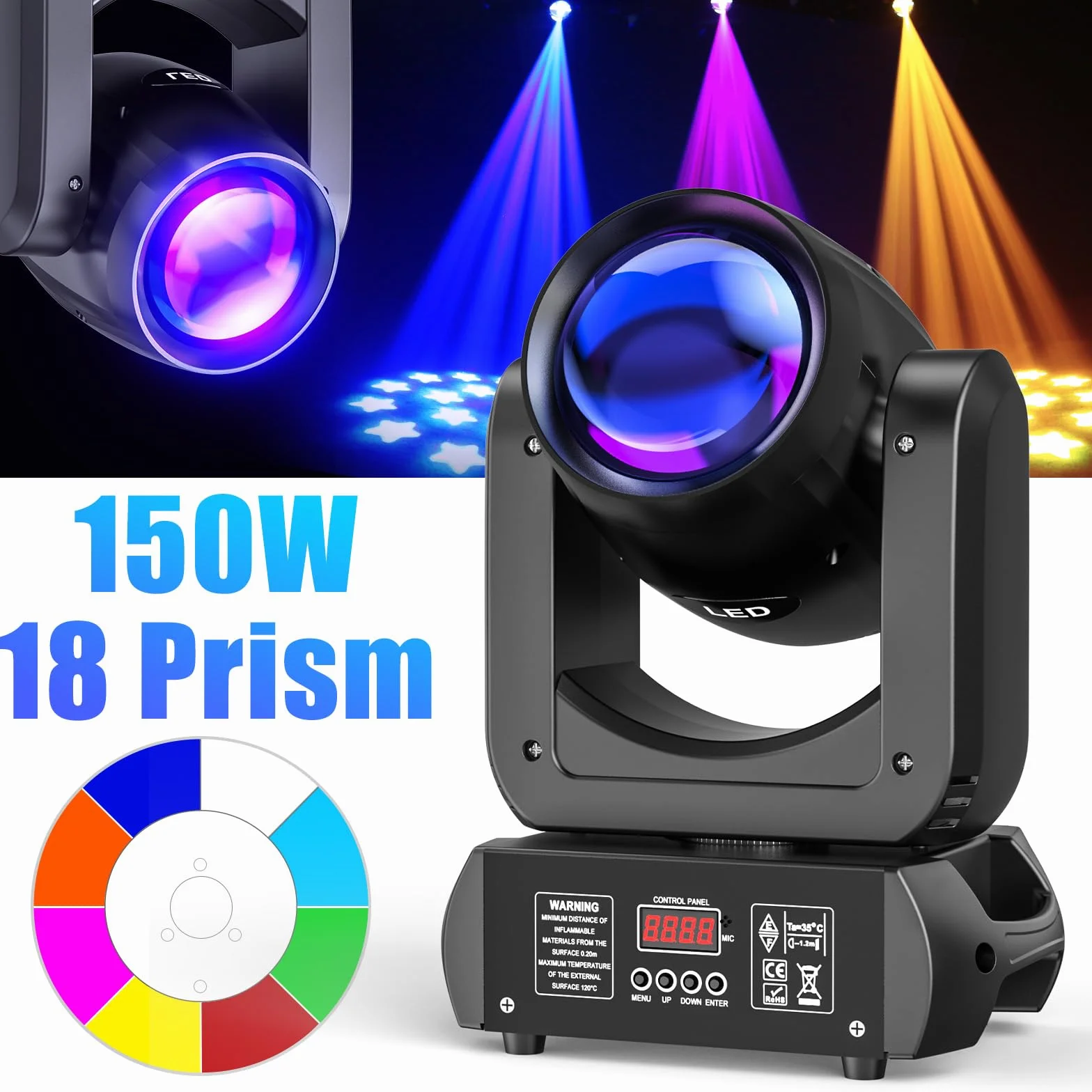 Ruchoma głowica LED DMX 150 W 8 GOBO RGBW reflektor sceniczny dla DJ