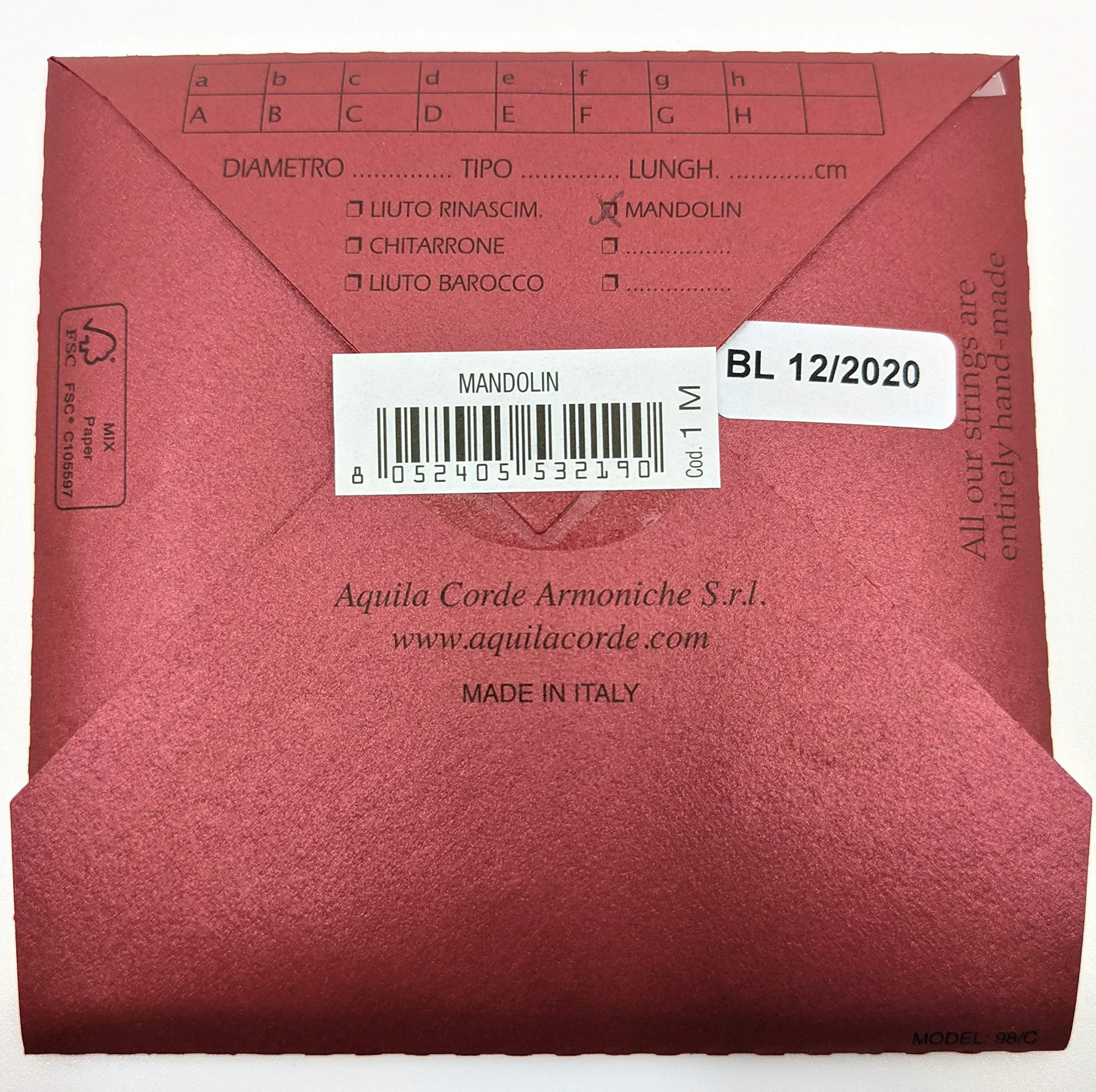 Aquila Red Series Mandolin Strings. Nowoczesne i barokowe Mandolin Aquila 1M