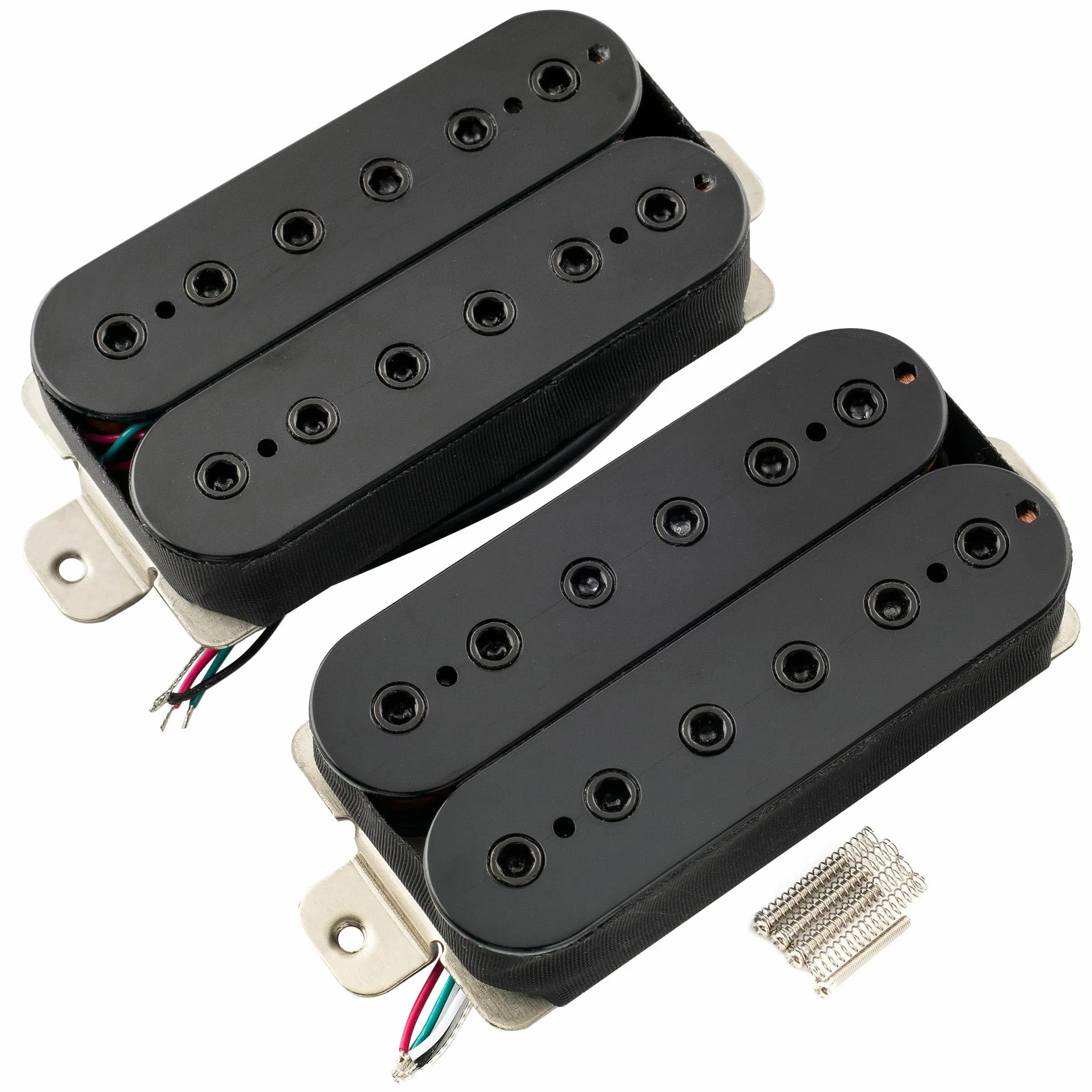 Musiclily Pro HH-HEXA Alnico 5 Odkryty Przetwornik Humbucker Regulowany Sześciokątny Słupek Neck Bridge Pickups Set 7,8K/16K do Gitary Elektrycznej, Czarny