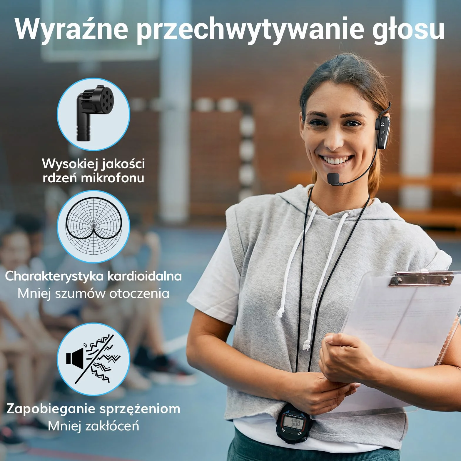 TONOR Bezprzewodowy Zestaw Słuchawkowy z Mikrofonem UHF, Bezprzewodowy Mikrofon z 20 Kanałami, Transmisja Zasięgu 20 m do Spiewania, Fitnessu, Nauczania, Przewodnika, Wzmacniacza Głosu, Głośnika