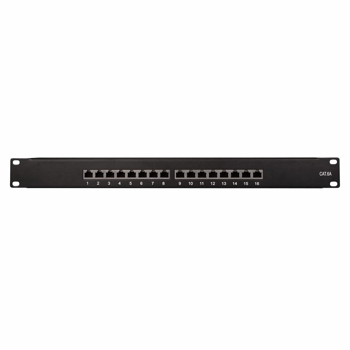 LogiLink Professional NP0076 panel krosowo-rozdzielający Cat 6A z 16 portami, PoE i PoE+, (1 jednostka wysokości), czarny