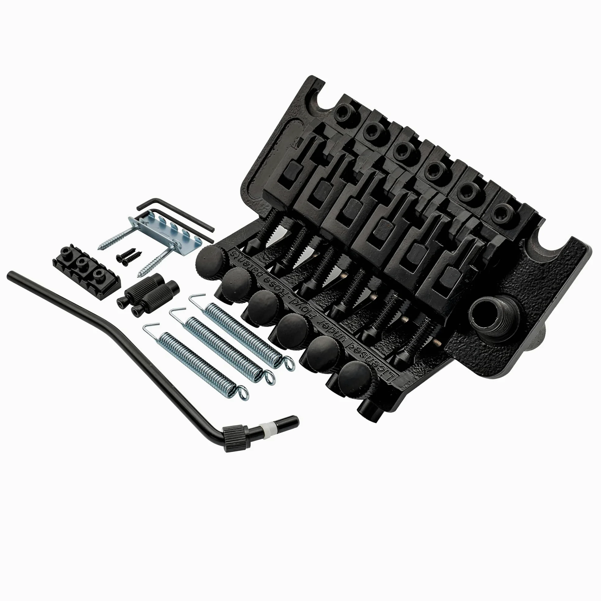 Musiclily 54mm Gitara Dwustronnie Blokowane Mostek Tremolo do Gitary Elektrycznej typu Floyd Rose,Czarny