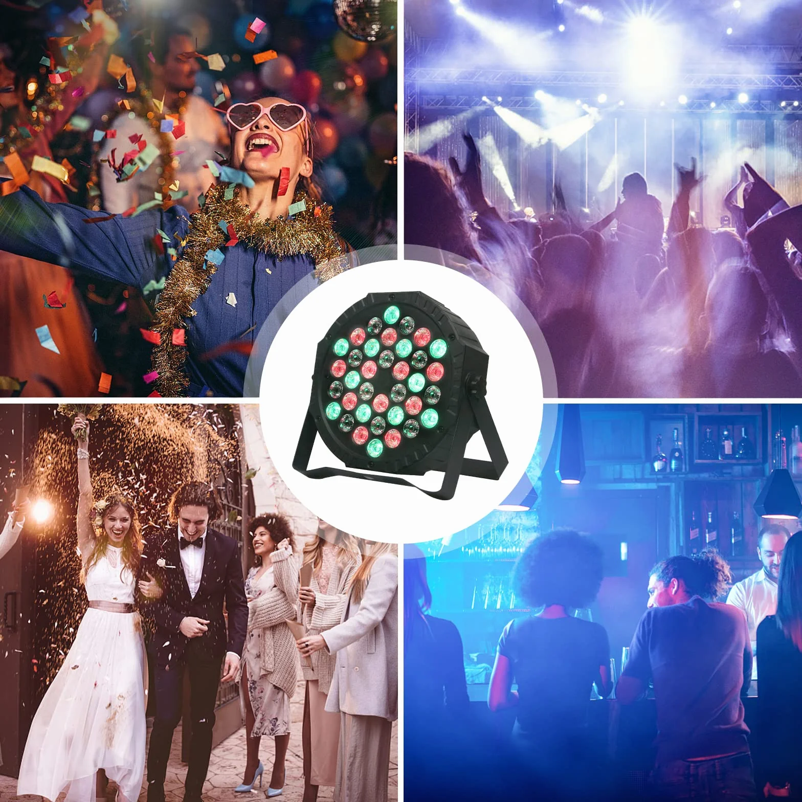 LED Par 36 RGB DMX512 oświetlenie dyskotekowe z pilotem, 7 trybów, światło sceniczne DJ