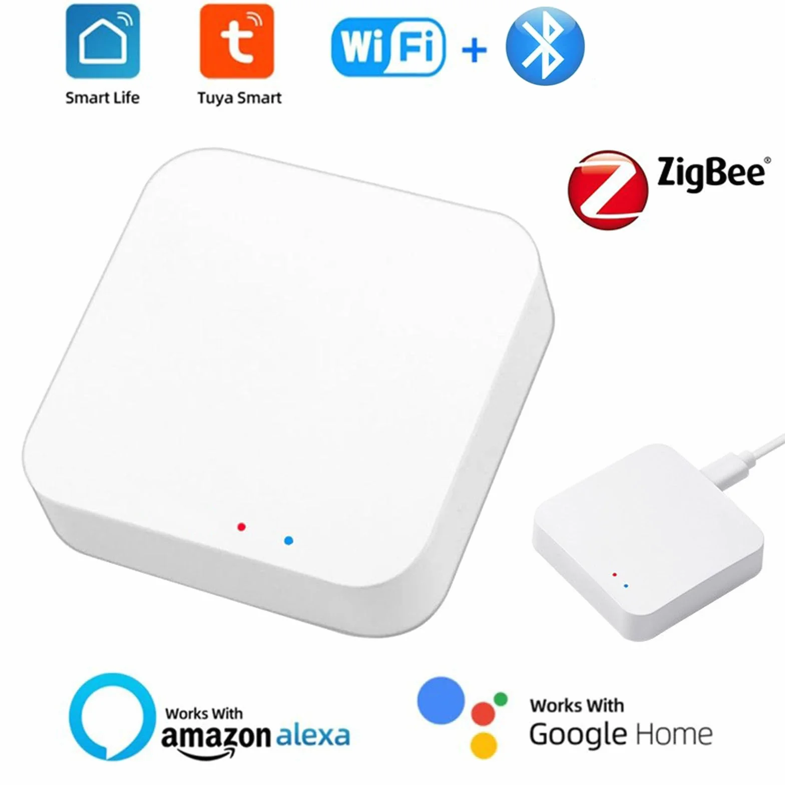 ZigBee Hub brama Dual Mode z WiFi i Bluetooth, Tuya Smart Home Bridge, sterowanie głosowe przez Alexa, Google Home, inteligentny mostek, bezprzewodowy pilot zdalnego sterowania