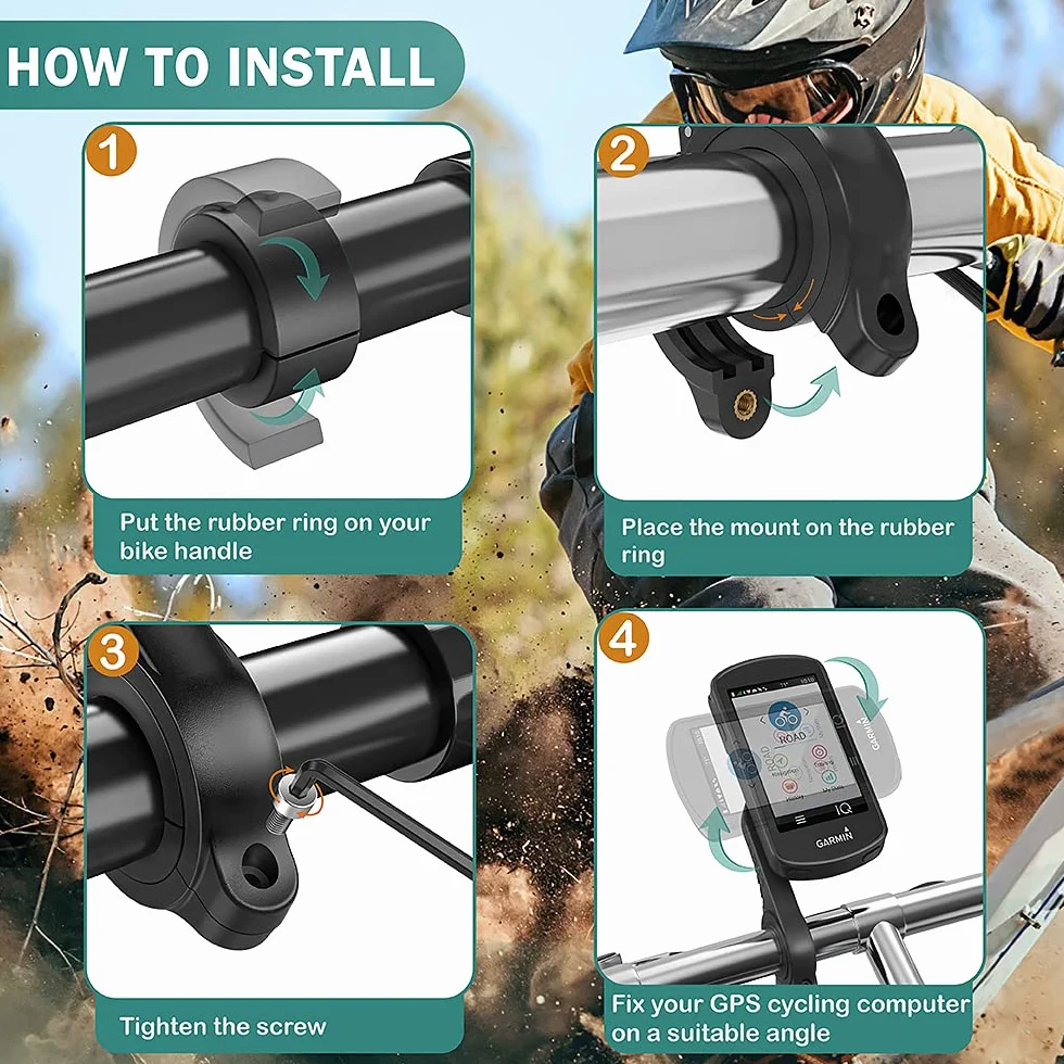 TUSITA Przedni Uchwyt Kompatybilny z Garmin Bike GPS Computer,XOSS G/G+,iGPSPORT GPS - Rowerowe Kierownica 25,4 mm 31,8 mm Uchwyt na światło Uchwyt Kamery - Rower Combo Rozszerzone Mocowanie Szosowe