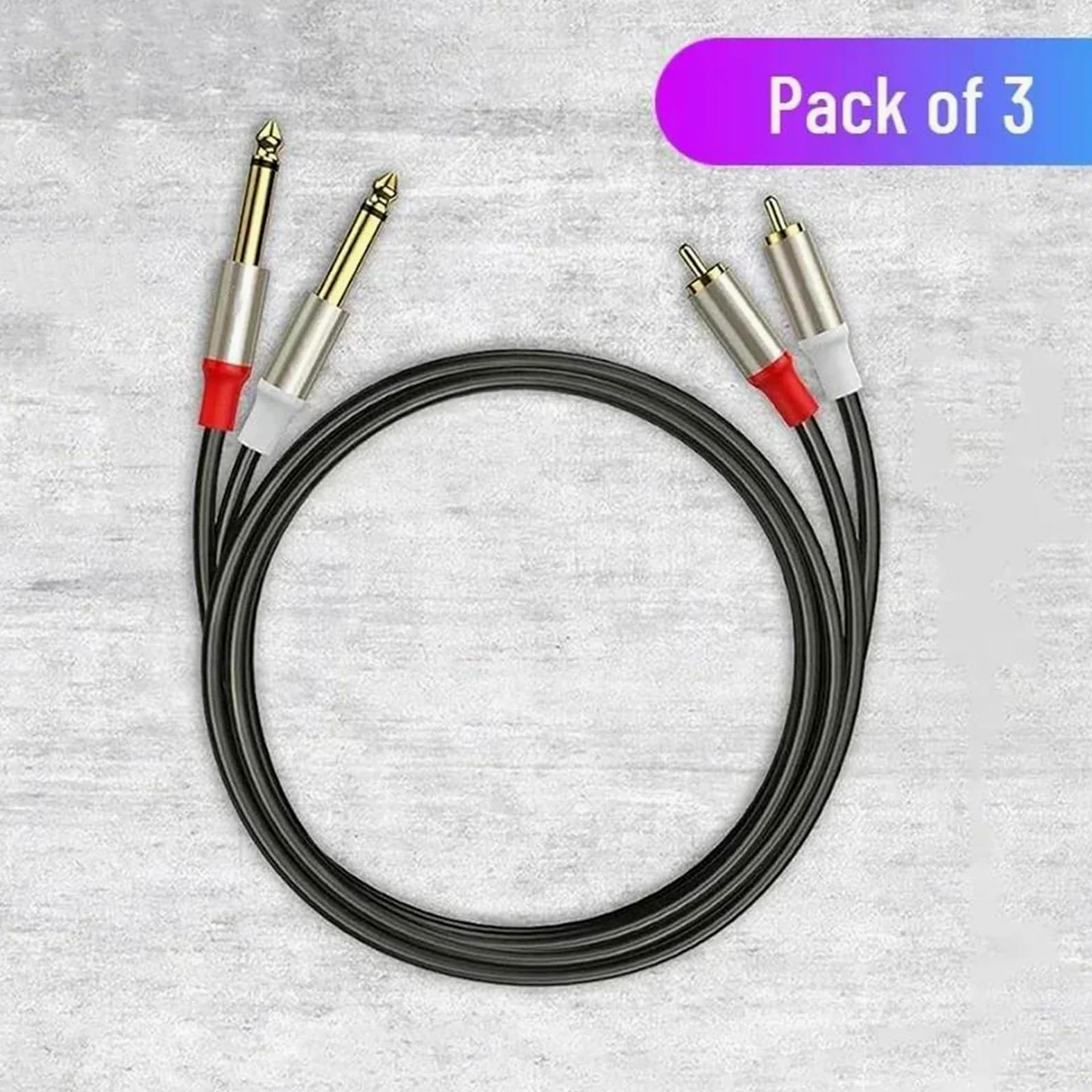 Początkujący Kabel Do Gitary Kabel Stereo 6,35 Mm 1/4 Męski Na Podwójny Do Wzmacniacza Głośnikowego Odbiornika Gitarowego Łatwy W Użyciu