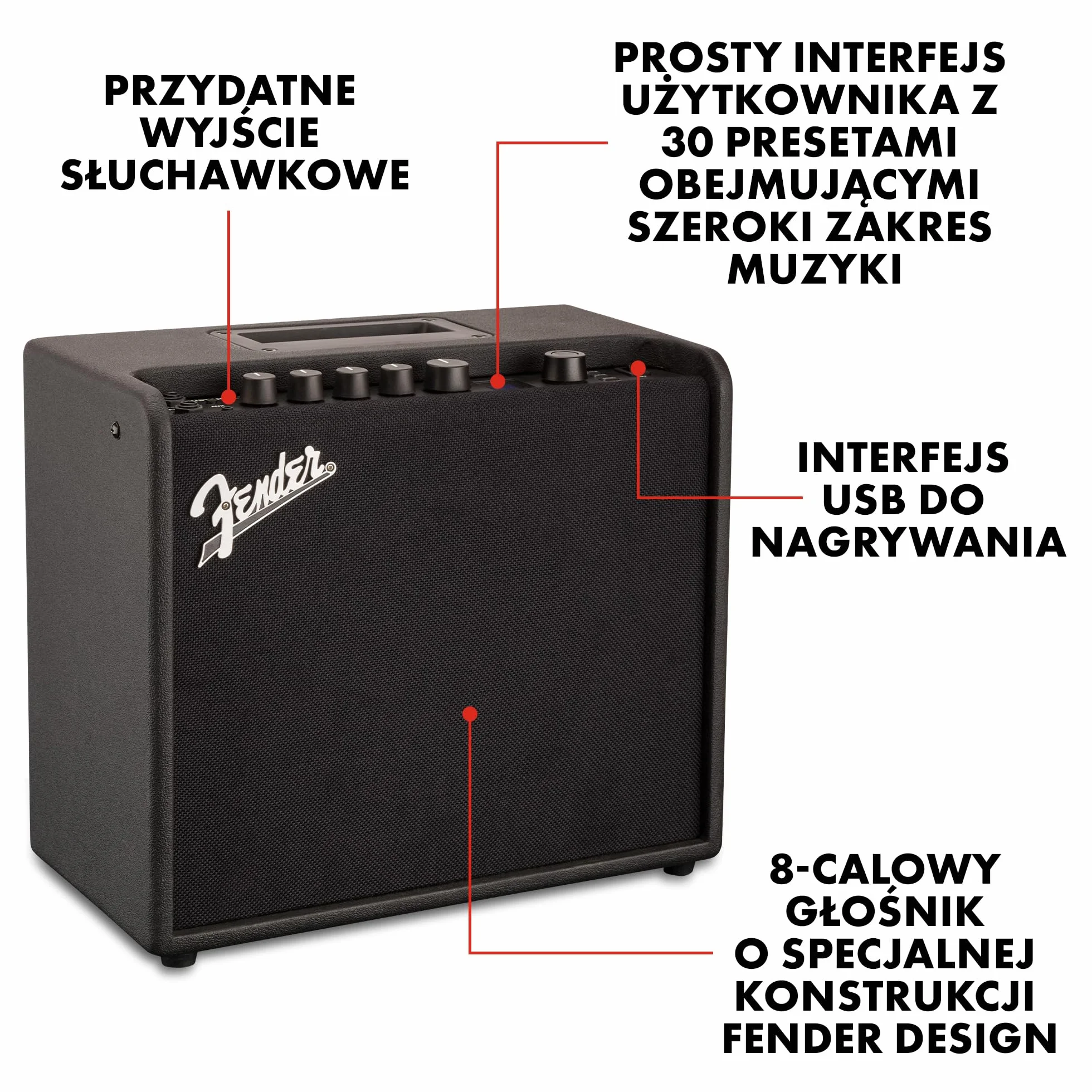 Fender Mustang LT25 Wzmacniacz Combo 25W Czarny