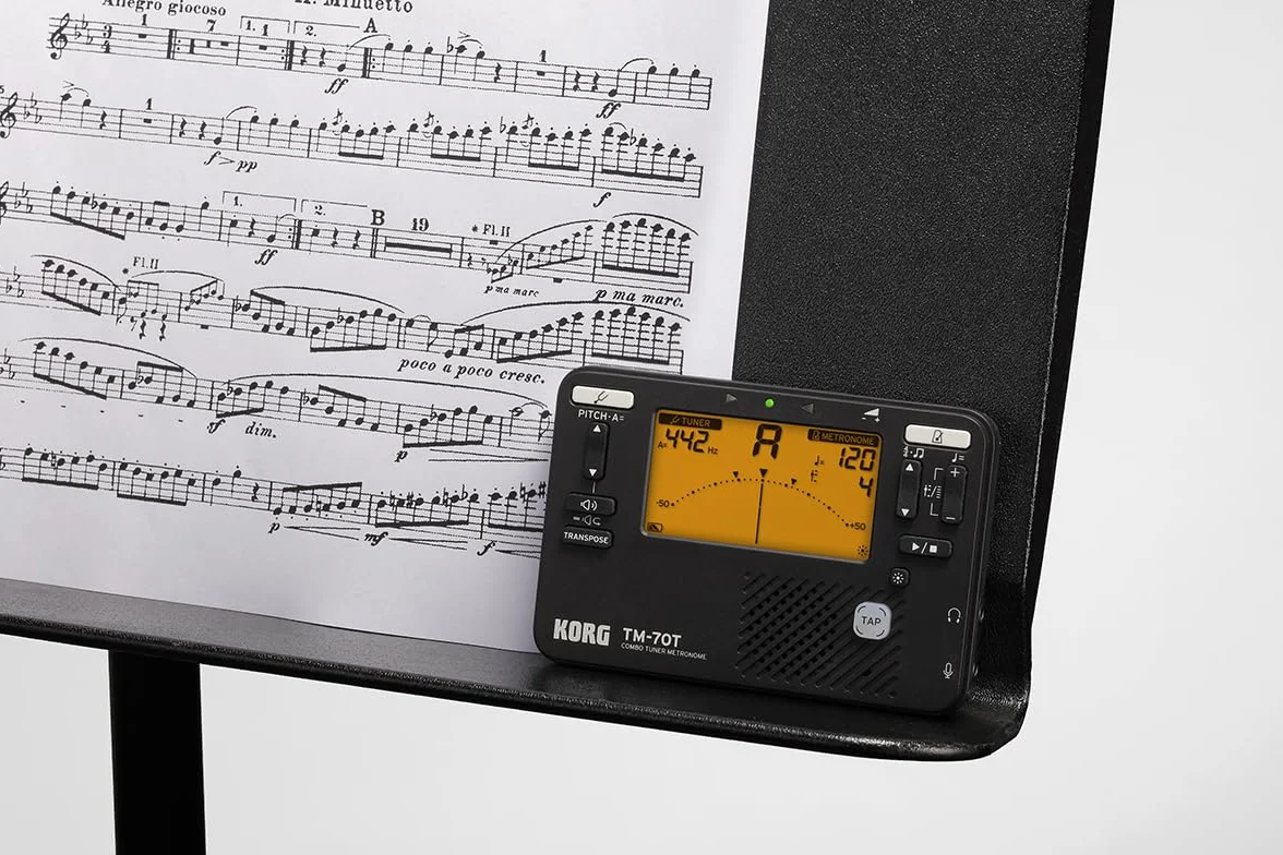 Korg TM70 – Kieszonkowy Metronomu i Tuner Chromatycznego – Czarny