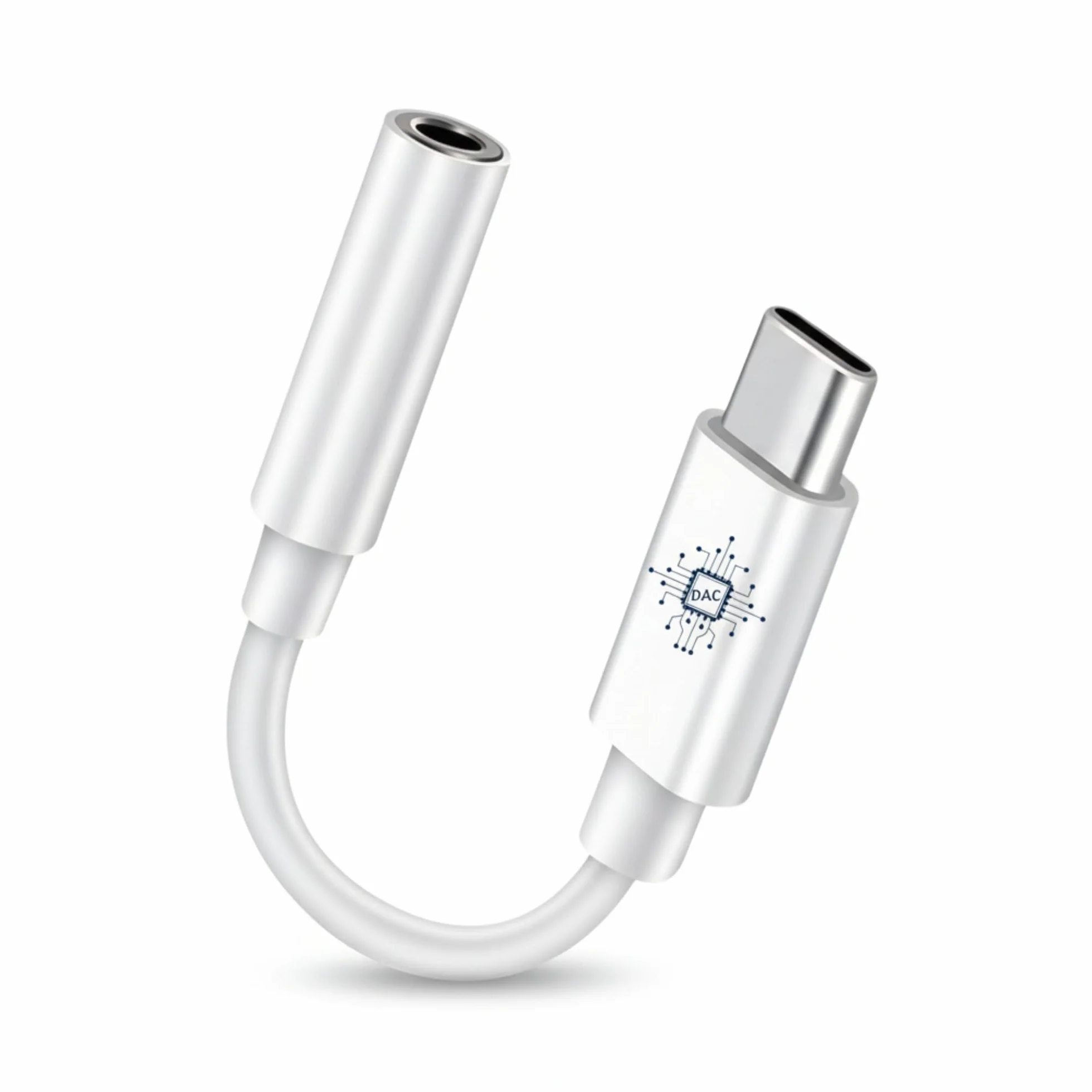 CLEM Tech - Adapter USB-C na Jack 3.5mm z Przetwornikiem DAC Hi-Fi - Przejściówka Audio do Słuchawek, Plug & Play, iPhone 15/16, Samsung Galaxy, iPad, MacBook, Xiaomi - Biały