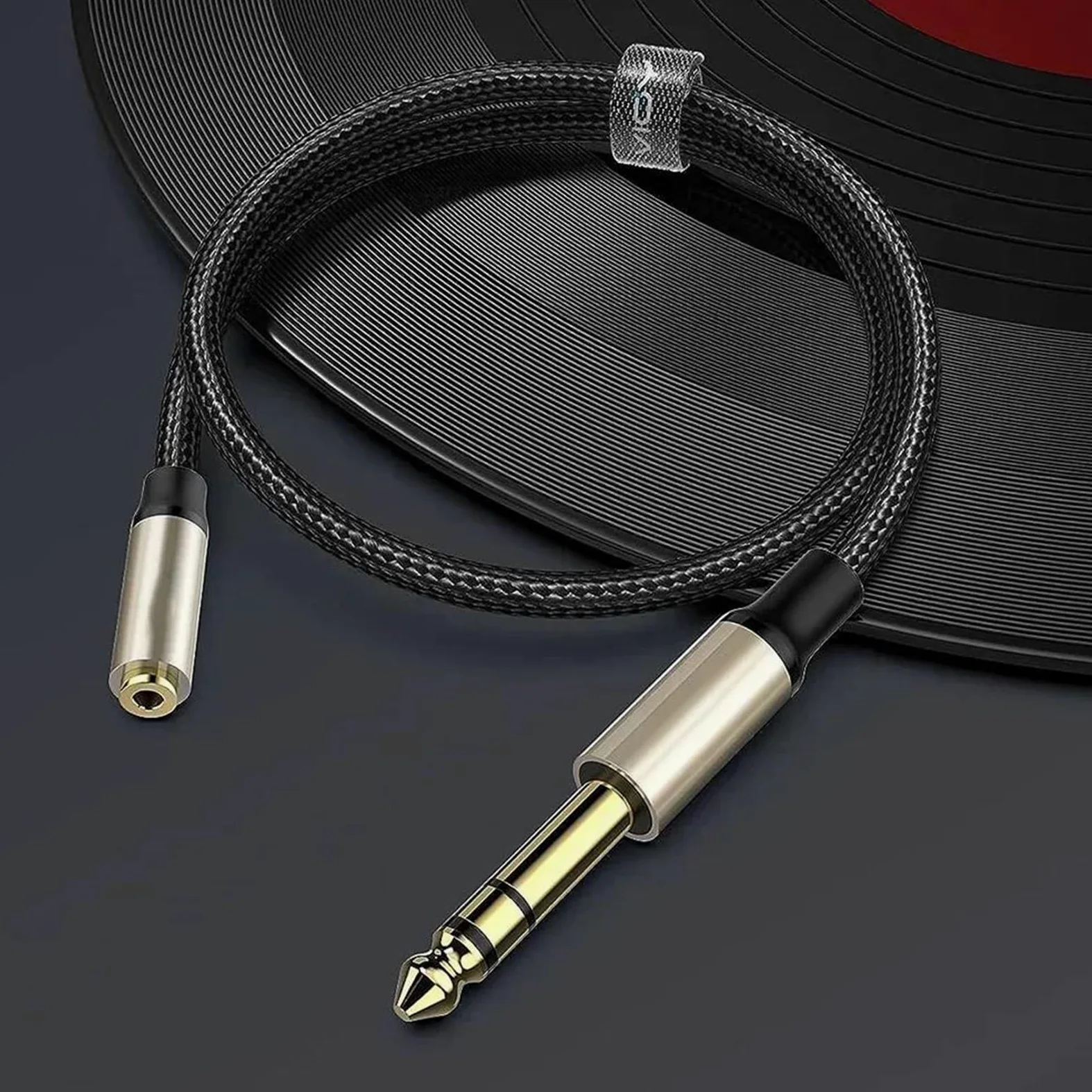 Pro Audio kabel 6,35 męski na żeński 3,5 przedłużacz 1/4 do 3,5 mm stereo jack kabel do gitary wzmacniacz klawiatura fortepian(Pack of 5,300cm)