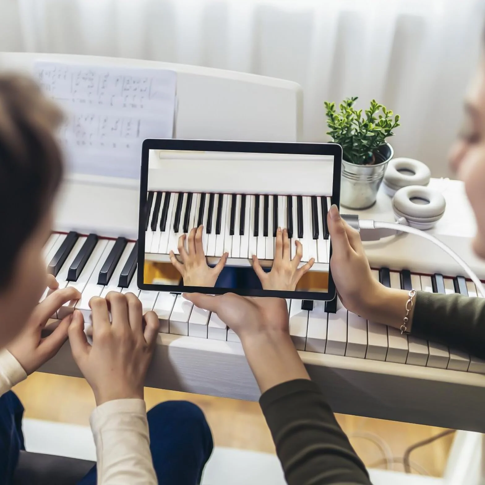 2 w 1 kabel USB-C na USB-B Midi, 1 m OTG do iPhone'a, iOS, kontrolera, interfejsu audio, klawiatury, elektronicznego instrumentu muzycznego (biały)