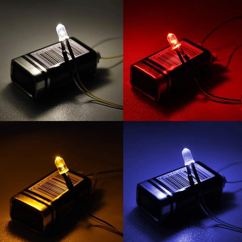 Diody LED, 10 szt. 12 V 0,06 W 5 mm kabel świetlny LED elektroluminescencyjna dioda z 20 cm wstępnie przewodowa, wielokolorowa (biała)