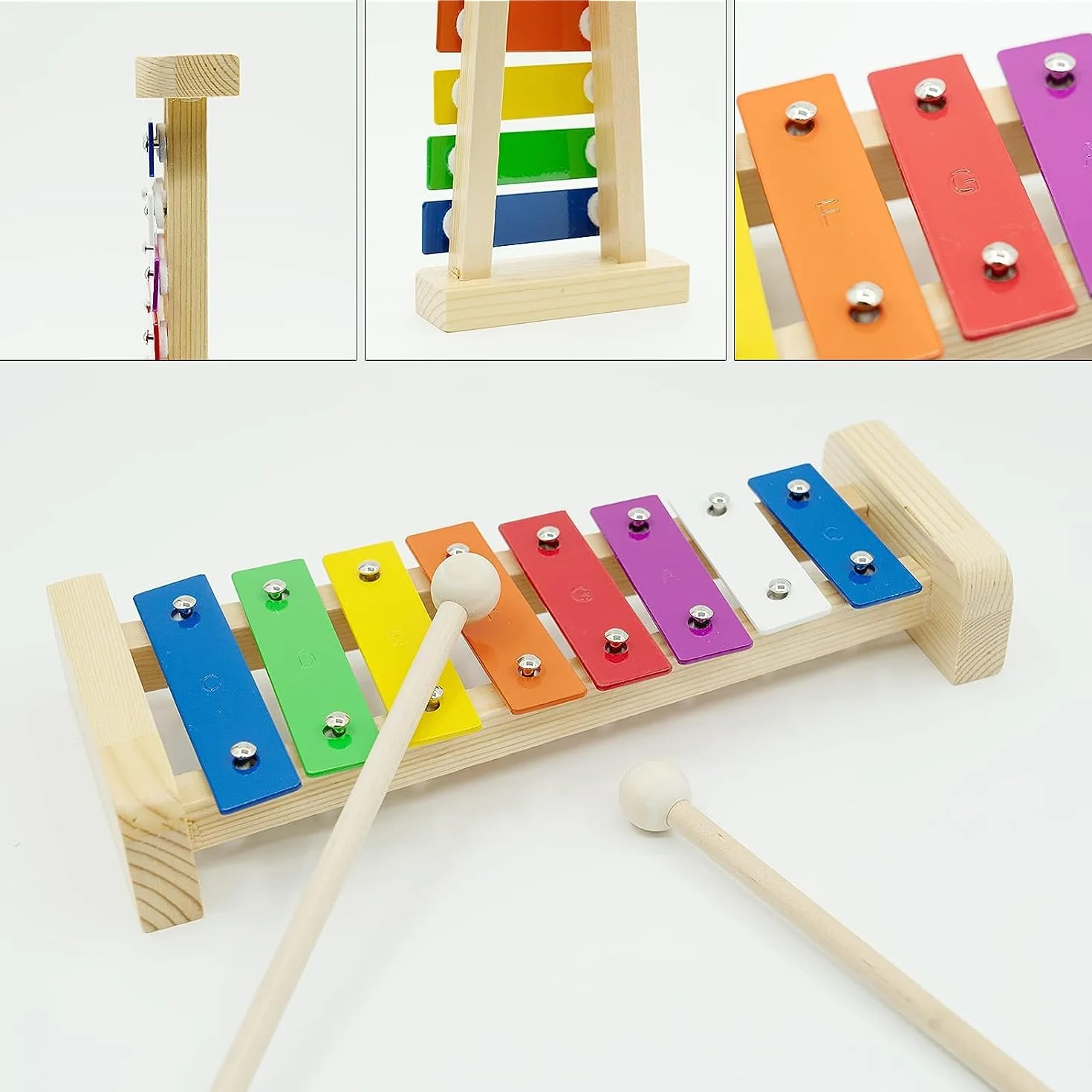 Ksylofon Drewniany dla Dzieci i Dorosłych z 2 Pałeczkami, Instrument Muzyczny