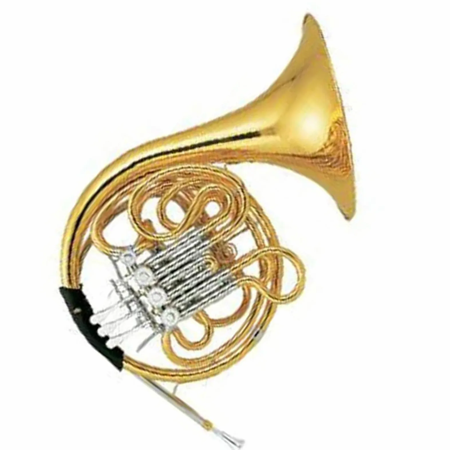 Róg Francuski Instrumenty Muzyczne Profesjonalne Wykonanie Złoty Lakier F Bb Klucz Podwójny Róg Francuski