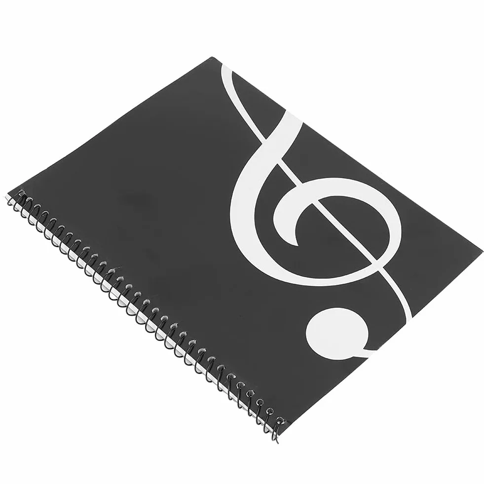 Puste Nuty Zeszyt Nutowy Okładka Pięciolinia Laska Papier 50 Stron Rękopis Nutowy Notatnik dla Muzyków Komponowanie Nut Pisanie Notacji Nutowej(Black Note)