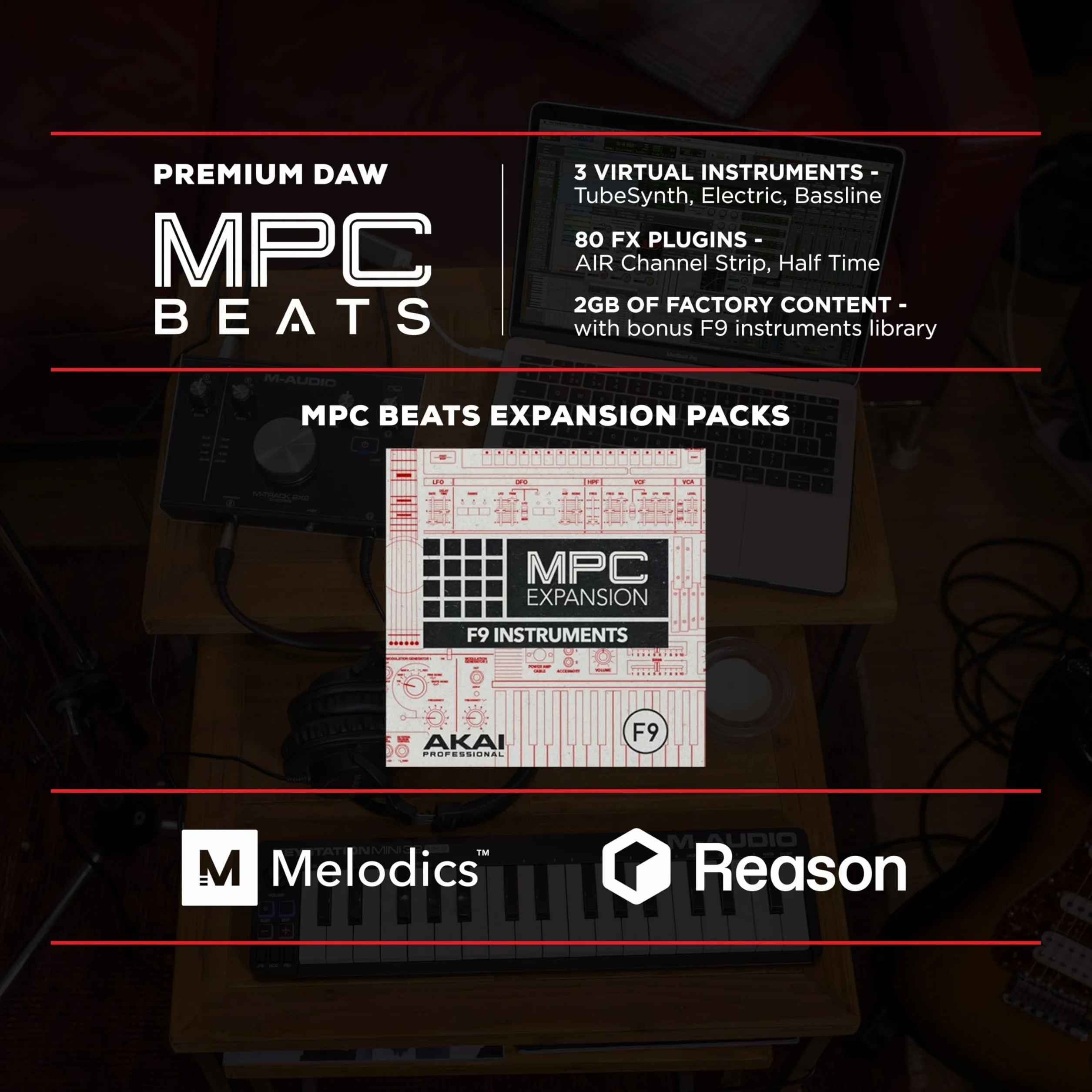 M-AUDIO Keystation Mini 32 MK3 przenośna klawiatura sterująca MIDI USB do produkcji muzyki w podróży z MPC Beats