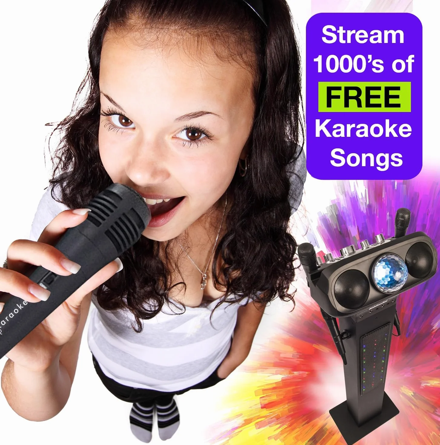 Easy Karaoke Smart Bluetooth® system karaoke + 4 przewodowe mikrofony