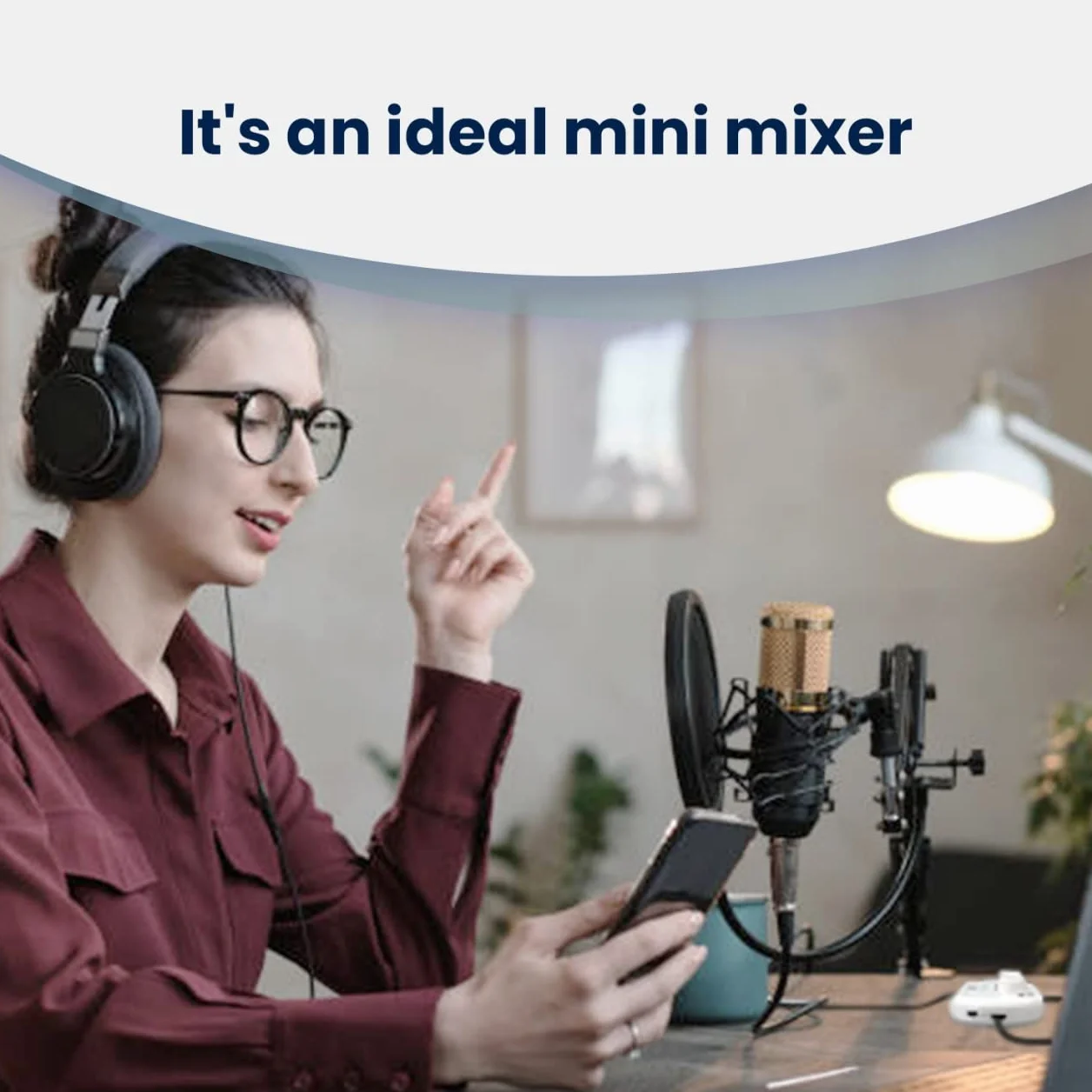 Maker hart Just Mixer S - 3 kanały 3,5 mm wejście stereo/wyjście mini mikser audio bateria/zasilany przez USB, przenośny kieszonkowy mikser audio