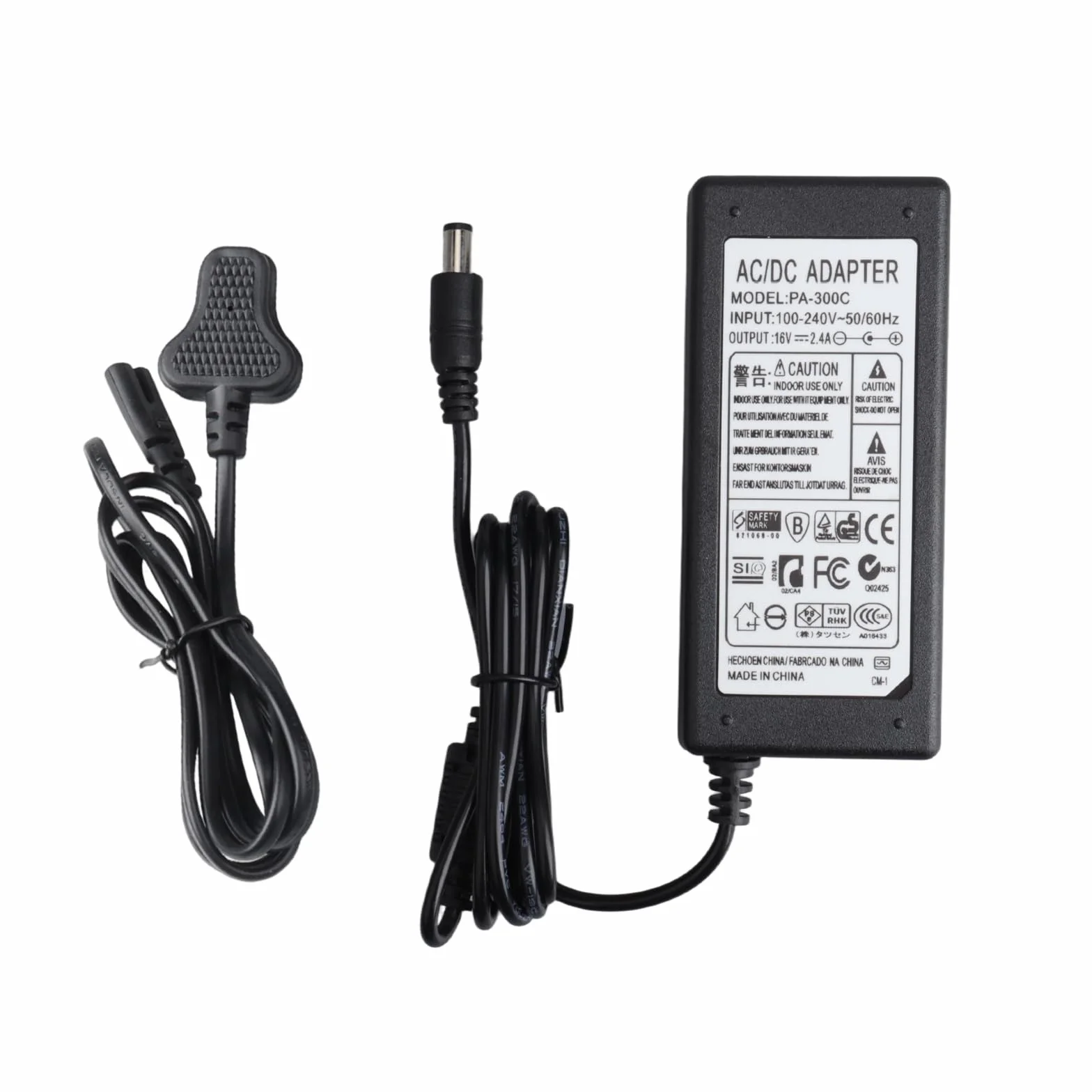 Adapter zasilacza 16 V 2,4 A ładowarka kompatybilna z Yamaha PSR-S500 PSR-S700 PSR-S900 PSR-1000 PSR-1500 MOTIF-RACK klawiatura płaska, zamiennik PA-300 PA-300B PA-300C PA-301