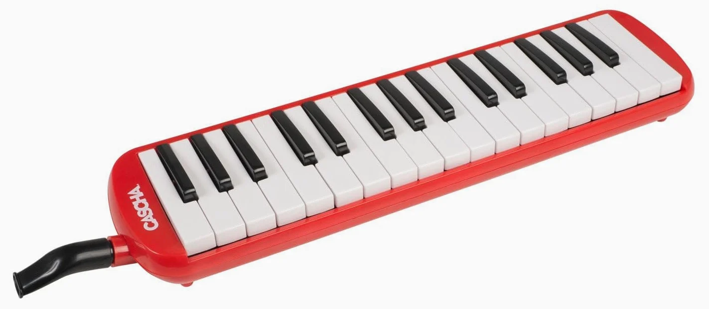 CASCHA Melodica z torbą i ustnikiem, instrument dla dzieci i początkujących, czerwony, HH 2059