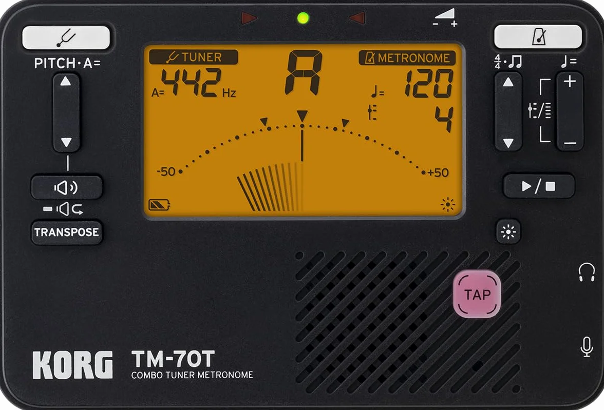 Korg TM70 – Kieszonkowy Metronomu i Tuner Chromatycznego – Czarny