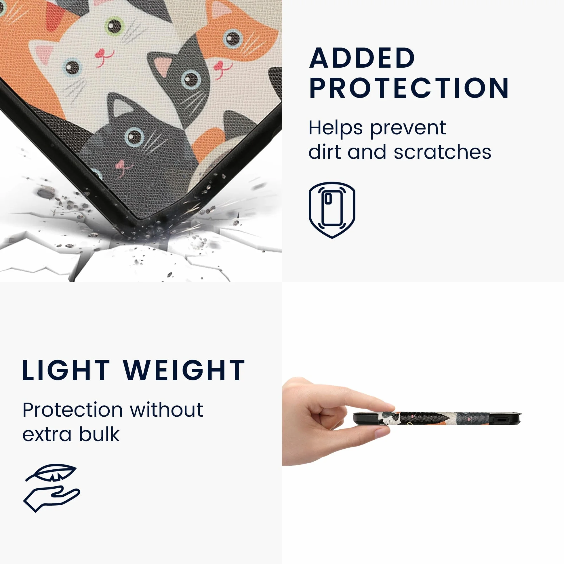 kwmobile Etui kompatybilne z Pocketbook Verse/Verse Pro/Verse Color/Vivlio Light/Light HD Etui - Skórzane etui z klapką i magnetycznym zamknięciem - Kocięta