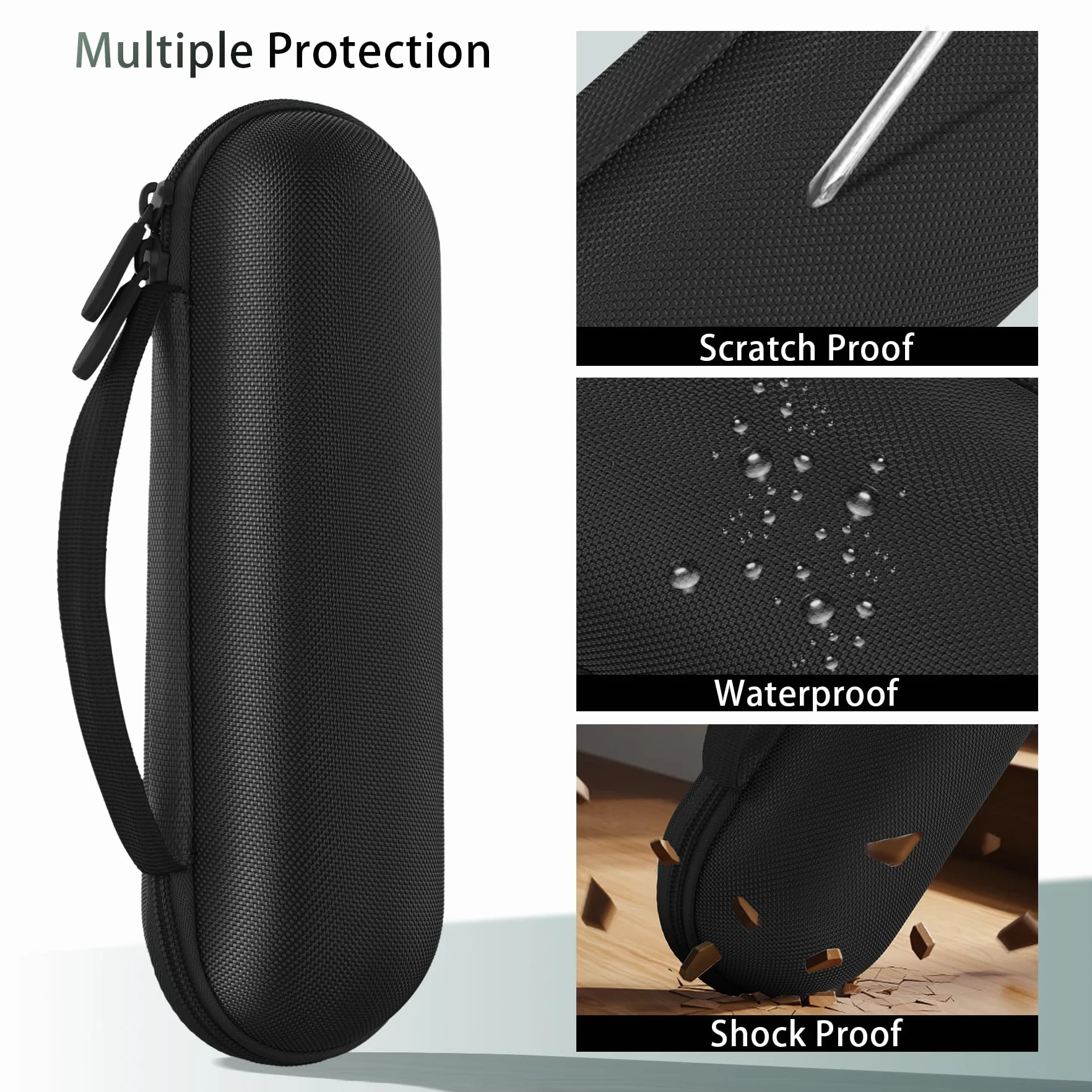 Aenllosi Twarde etui podróżne kompatybilne z Beats Pill - bezprzewodowy głośnik Bluetooth, przenośny organizer na głośniki Beats. (tylko etui), matowy czarny, Rustykalny, prosty