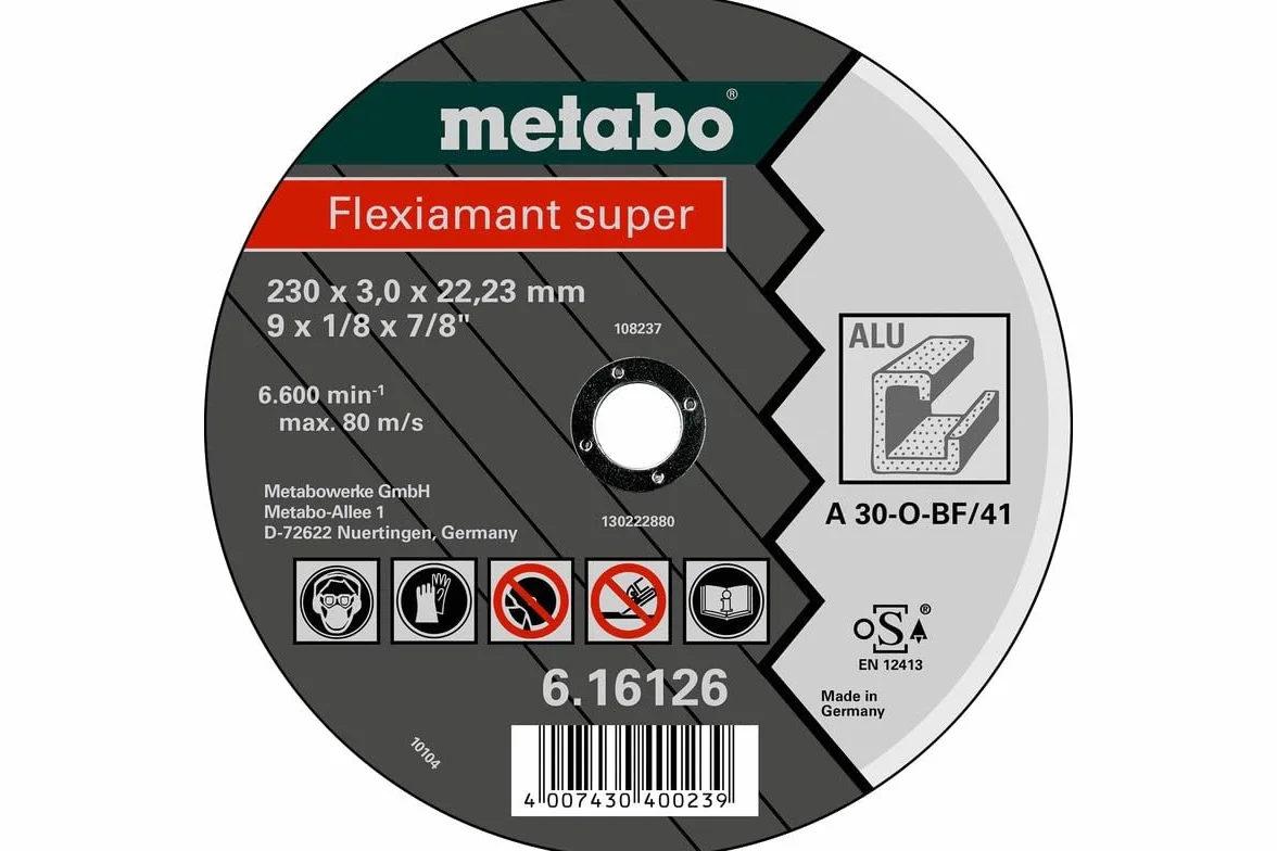 Metabo Flexiamant Super tarcza do cięcia aluminium (tarcza uniwersalna, otwarta struktura; jakość: A 30-O, 12200/min) 616752000