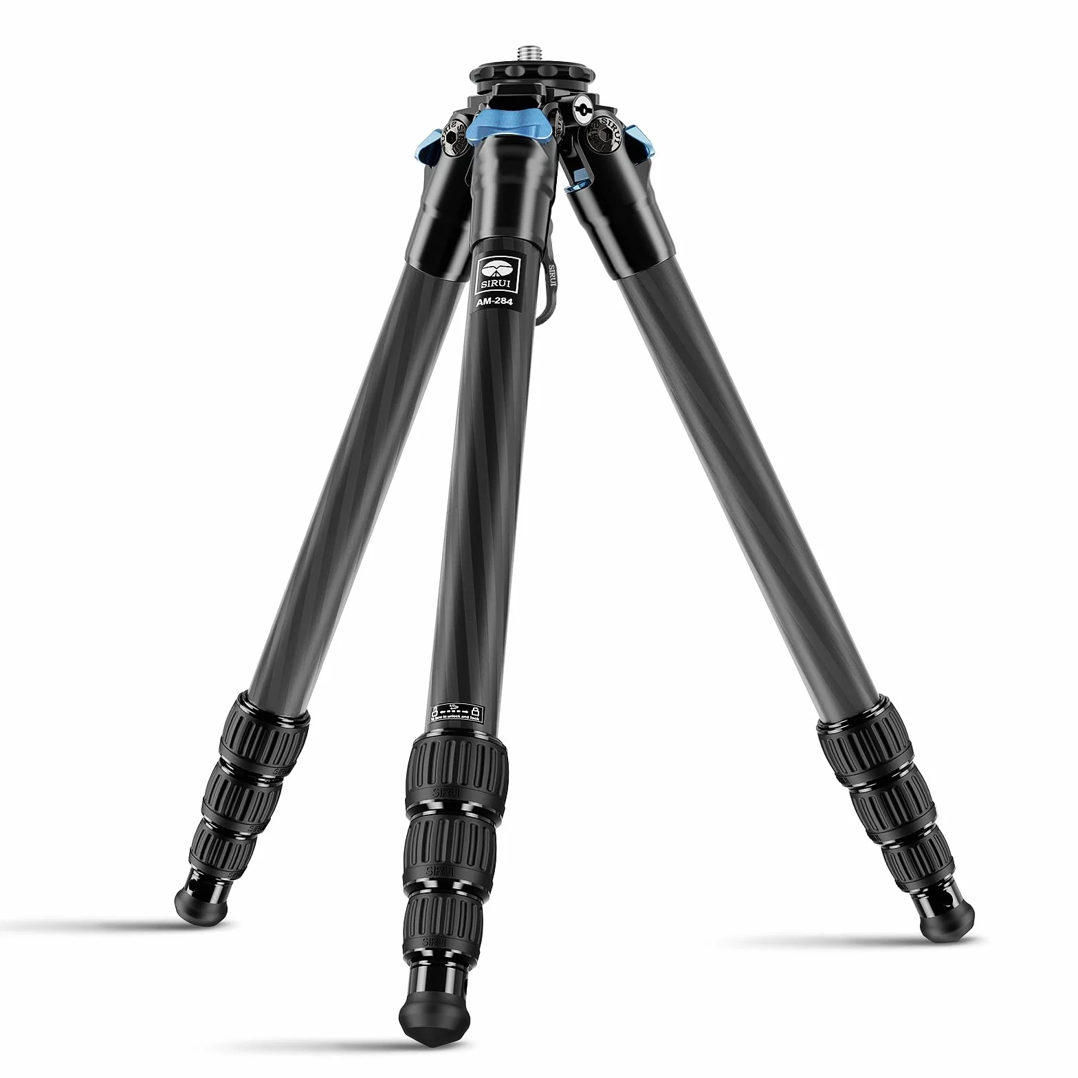 SIRUI AM-284 Carbon statyw podróżny do profesjonalnej fotografii, 4 części nóg, blokada obrotowej nogi, statyw do aparatu/statyw podróżny, trójnóg ze zdejmowanymi kolcami ze stali nierdzewnej,