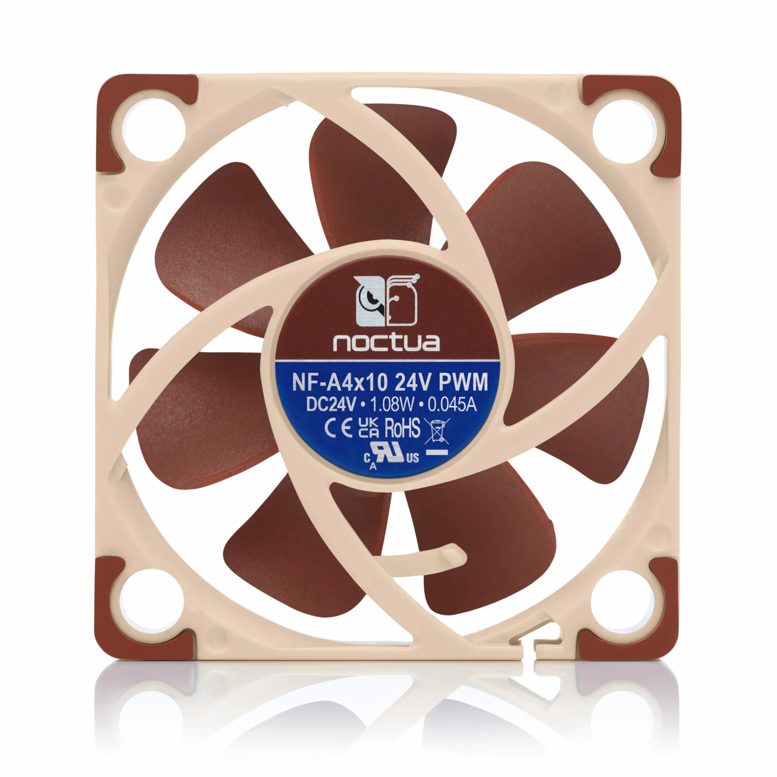 Noctua NF-A4x10 24V PWM, Cichy 40-milimetrowy Wentylator do Drukarek 3D i Innych Zastosowań (40x10 mm, Brązowy)
