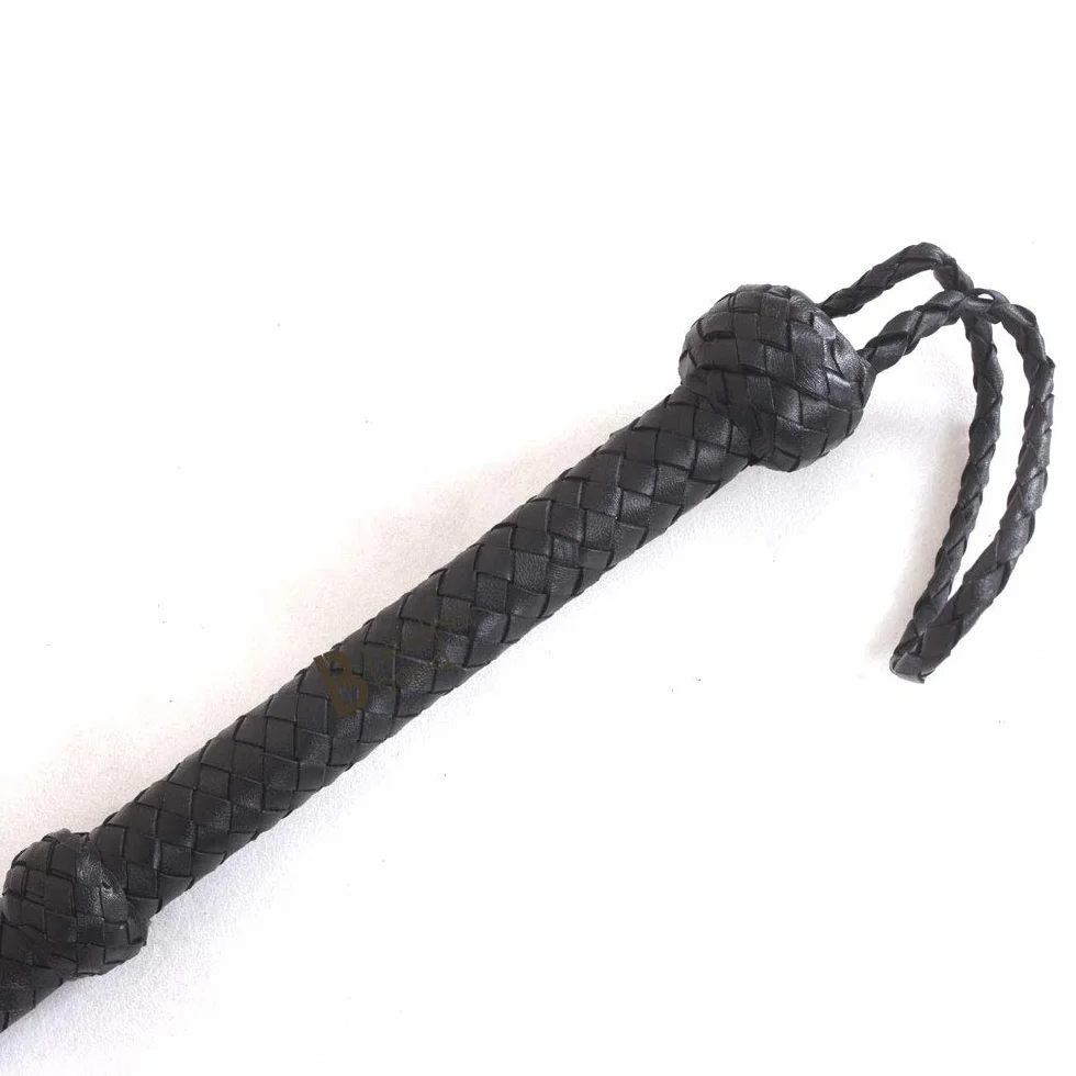 Indiana Jones Style Bull Whip 1,2 m 8 warkoczy prawdziwa skóra bydlęca bcz czarny