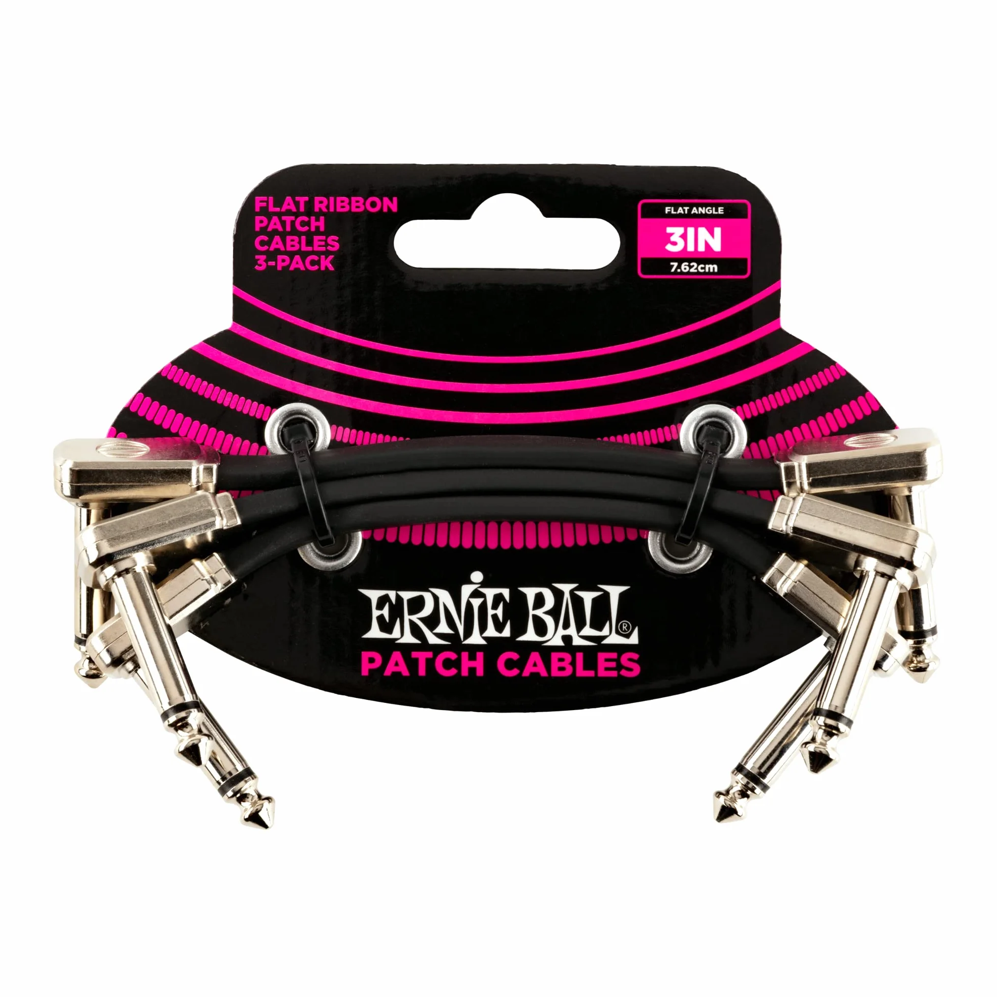 Ernie Ball Flat Ribbon Patch Zestaw Kabli Gitarowych Black 3 sztuki