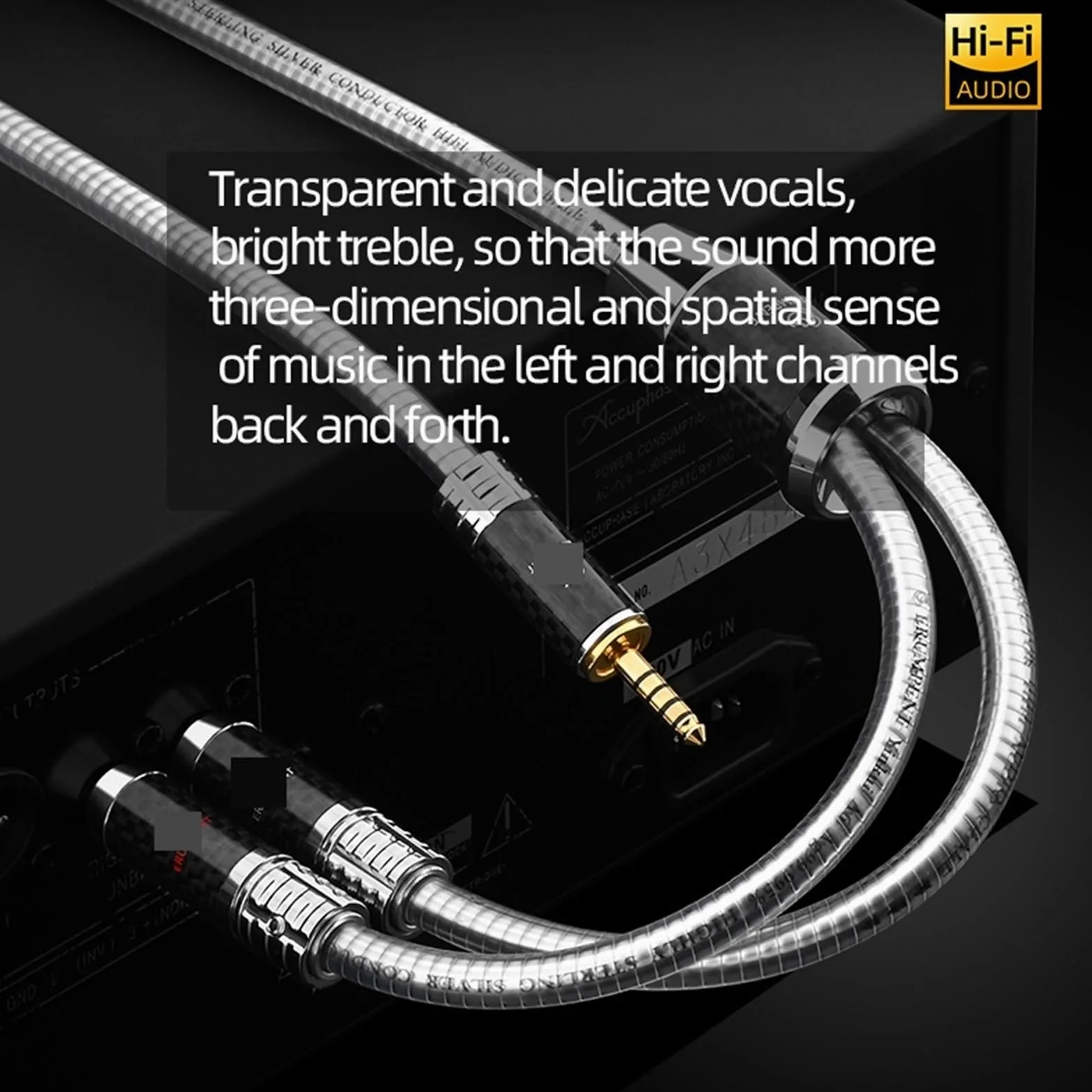 Zbalansowany kabel audio HiFi 4,4 mm na 2 RCA męski srebrny kabel Hi-end 2,5/4,4 mm Jack do 2 RCA do wzmacniacza głośnikowego do słuchawek (kabel 2,5 mm do 2RCA, 5)