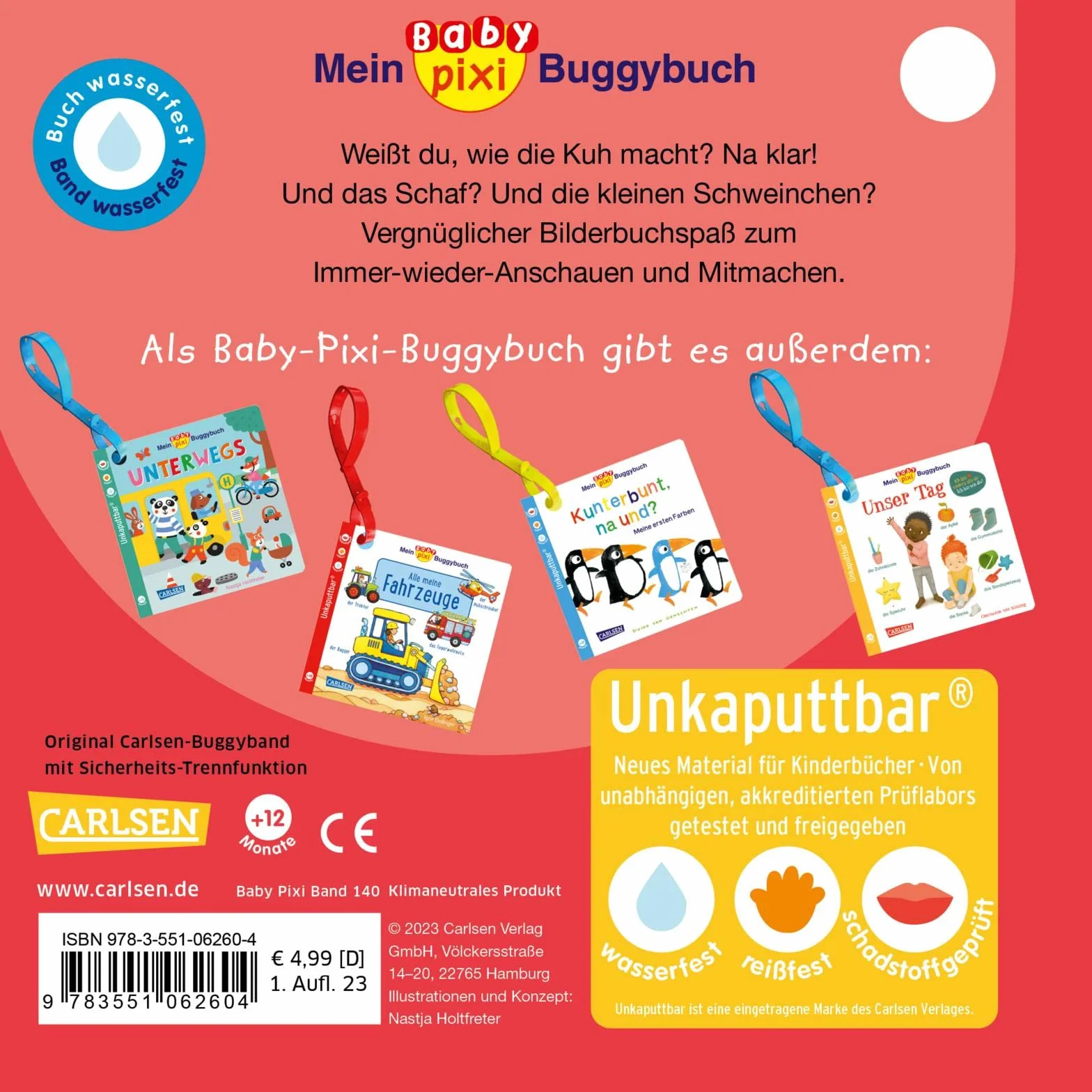 Baby Pixi (unkaputtbar) 140: Mein Baby-Pixi-Buggybuch: Oink, Mäh, Muh!: wasserfest, schadstoffgeprüft, reißfest