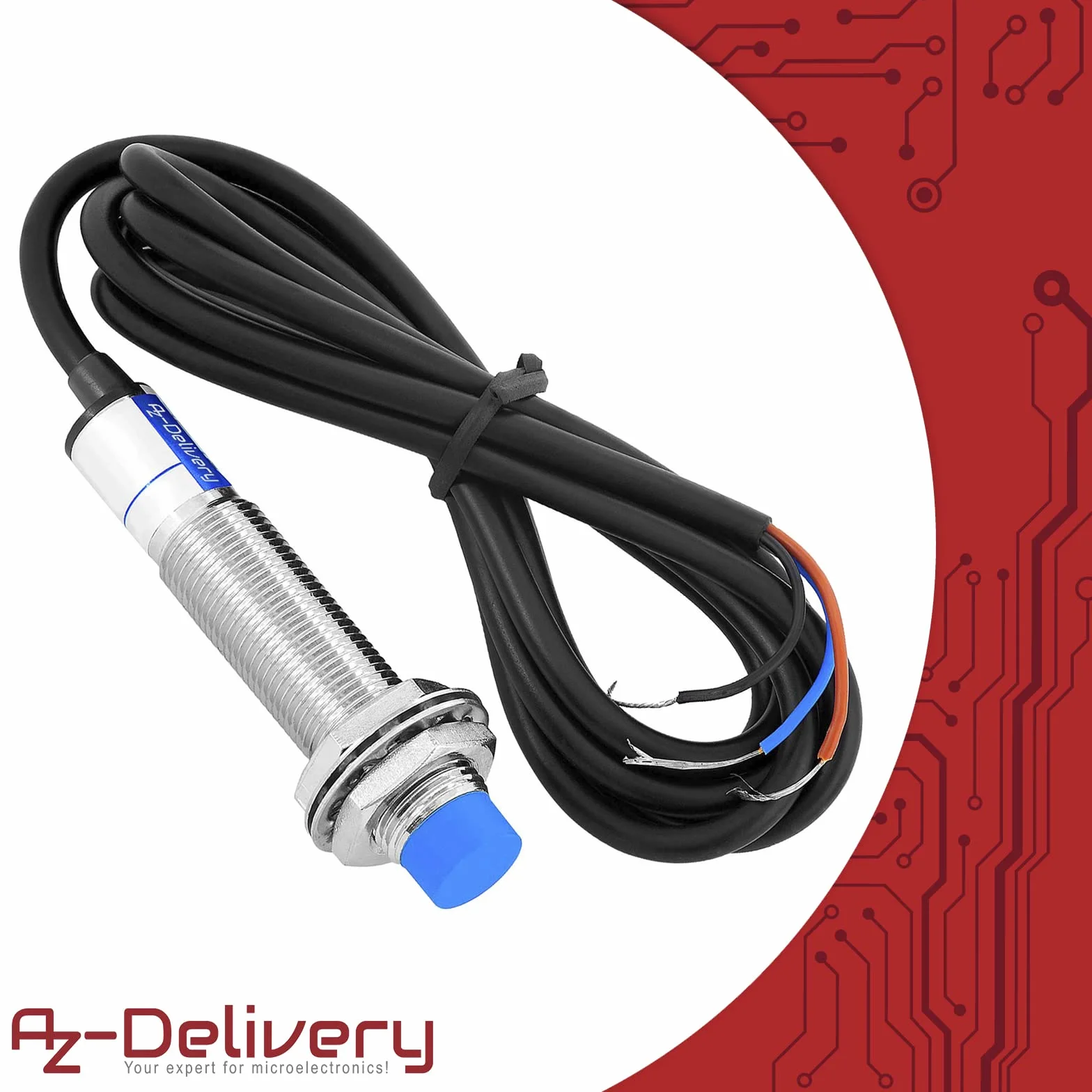 AZDelivery LJ12 A3-4-Z/BX czujnik zbliżeniowy/przełącznik kompatybilny indukcyjnie kompatybilny z Arduino i Raspberry Pi wraz z E-Book!