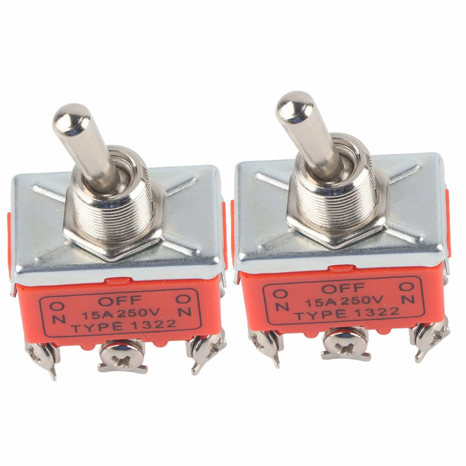 2 szt. Przełącznik Silnika Prądu Stałego CW Przełącznik do Przodu do Tyłu 24 V, Przełącznik Elektryczny do Przodu do Tyłu Silnik CCW 6-pinowy Przełącznik Dwupozycyjny 250 V 15 A,