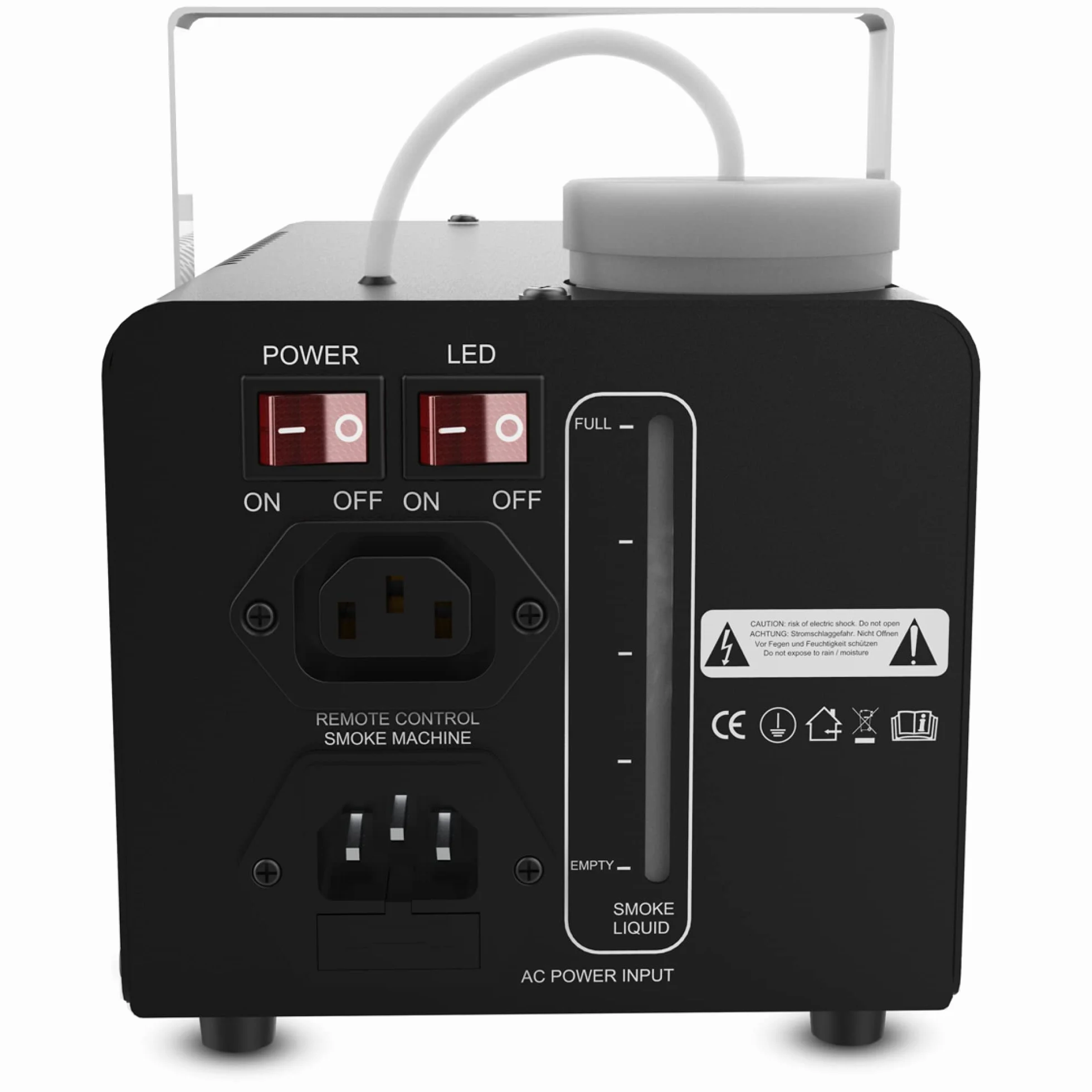 Audibax Smoke 700 LED - Maszyna do dymu z oświetleniem z efektem ognia - zdalnie sterowana maszyna przeciwmgielna - Moc 700 W - Pojemność 250 ml - Dym na minutę 100 m3 - Ogrzewanie w 4 min