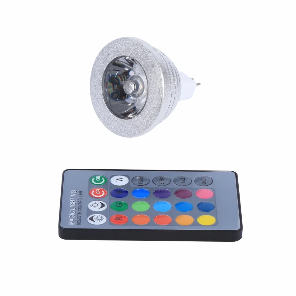 Marhynchus MR16 3W RGB LED LAMPREN LAMPREN 12V-24 V z Zdalnym Sterowaniem dla Słupka Początkowego, ściemniacza RGB Reflight