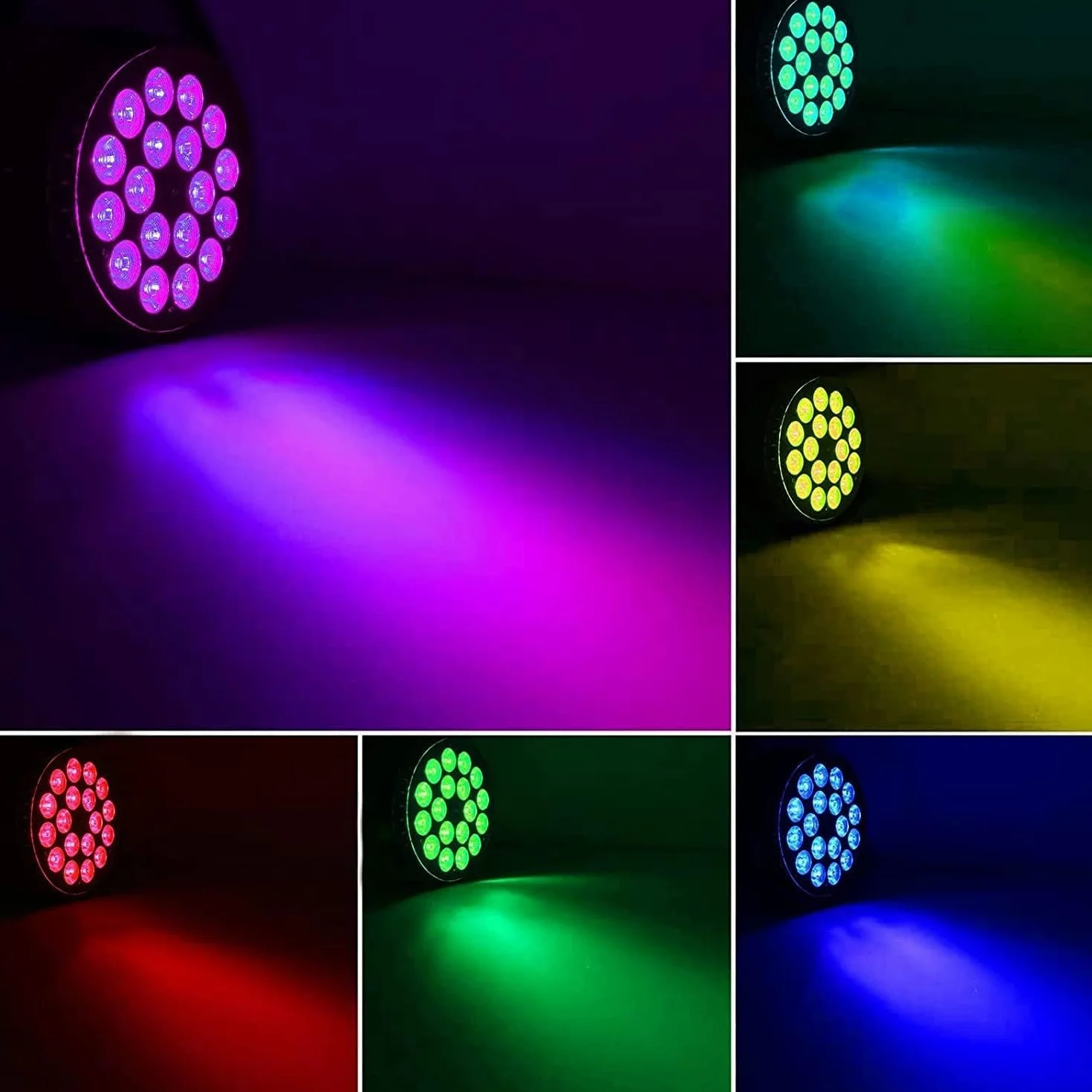 4 szt Reflektor LED Par 200W 18 LED reflektor sceniczny reflektor dyskotekowy światło imprezowe, 8CH Par LED światło RGBW DMX dźwięk stroboskopowy DJ świetlny na pokaz bar impreza Halloween