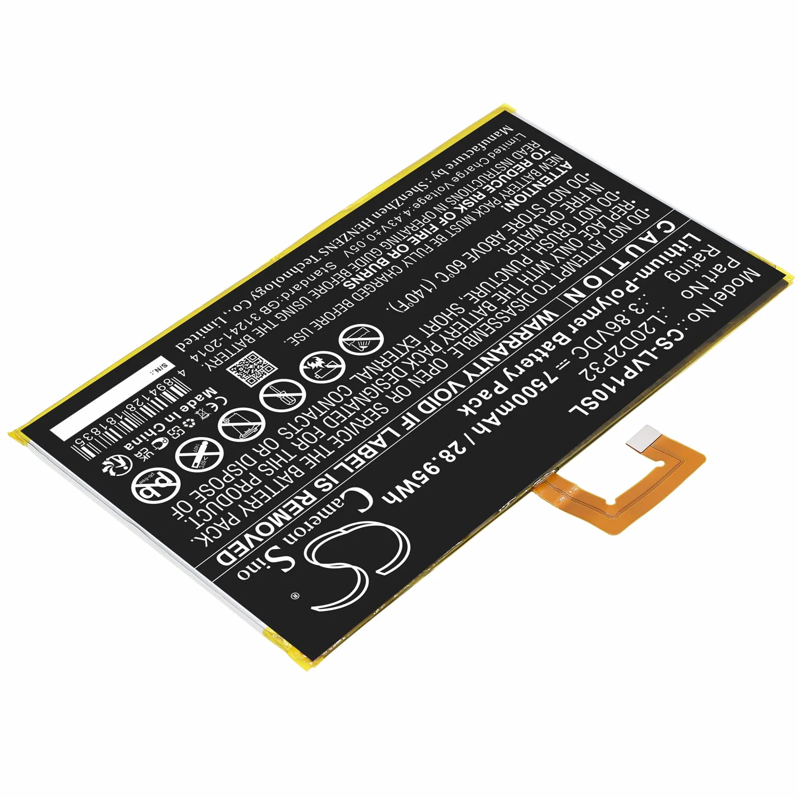 NOWOŚĆ Akumulator zamienny Fit Lenovo Tab P11, Tab P11 5G, TB-J606F, TB-J607Z(7500mAh / 28,95Wh)